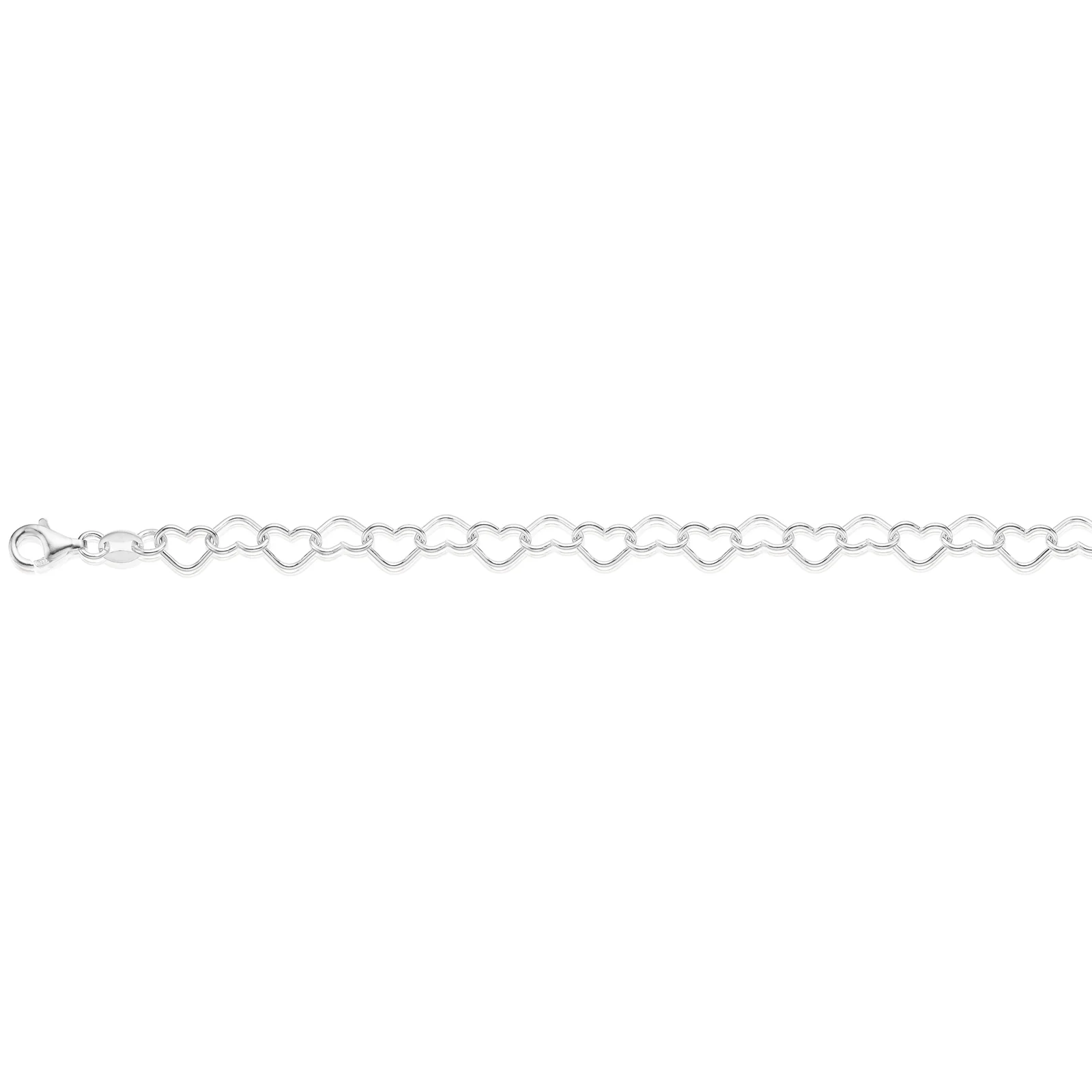 Sterling Silver 19cm Linked Hearts Bracelet - Image 2