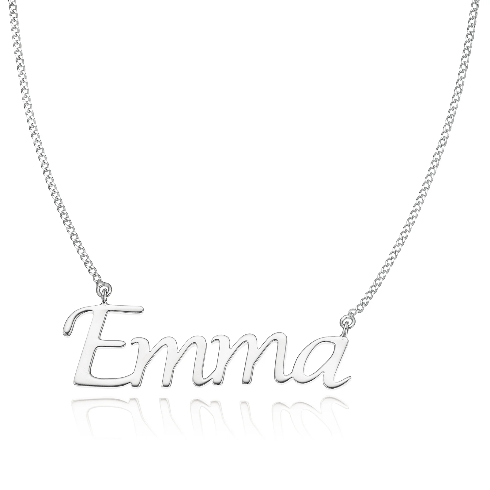 9ct White Gold 40cm Personalised Name Necklace