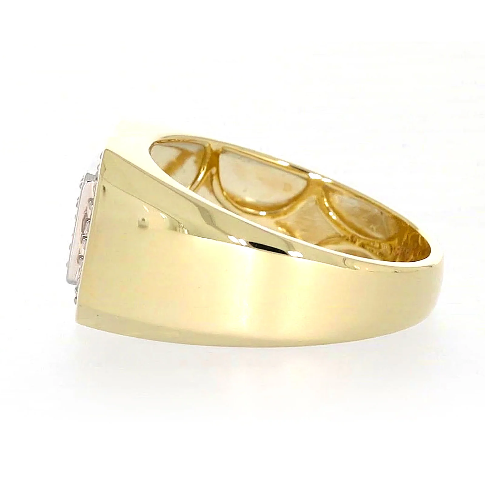 9ct Yellow Gold Round Brilliant Cut with 1/3 CARAT tw of Diamonds Square Mens Ring - Image 21