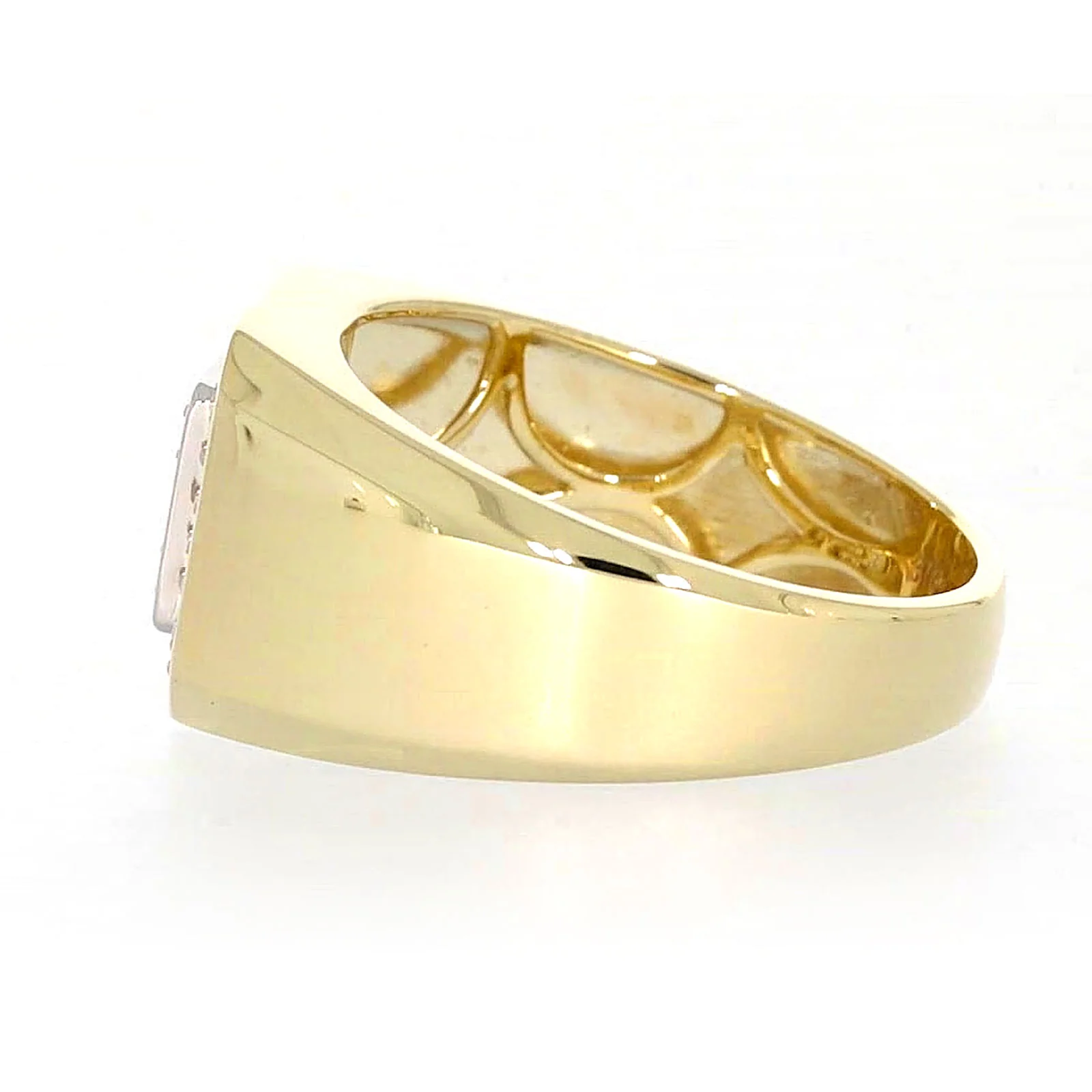 9ct Yellow Gold Round Brilliant Cut with 1/3 CARAT tw of Diamonds Square Mens Ring - Image 22