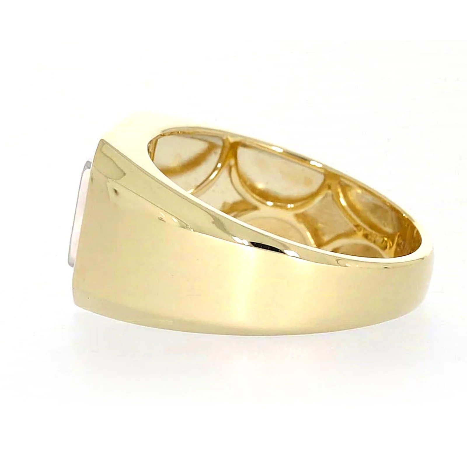 9ct Yellow Gold Round Brilliant Cut with 1/3 CARAT tw of Diamonds Square Mens Ring - Image 23