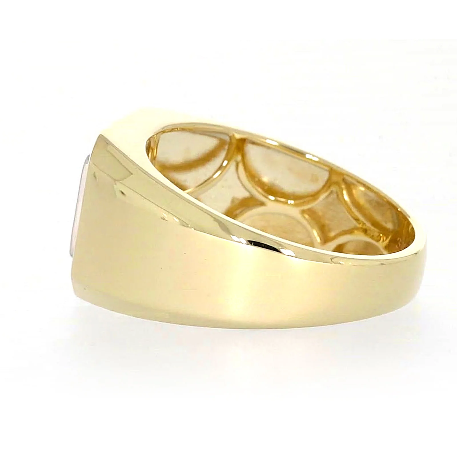 9ct Yellow Gold Round Brilliant Cut with 1/3 CARAT tw of Diamonds Square Mens Ring - Image 24