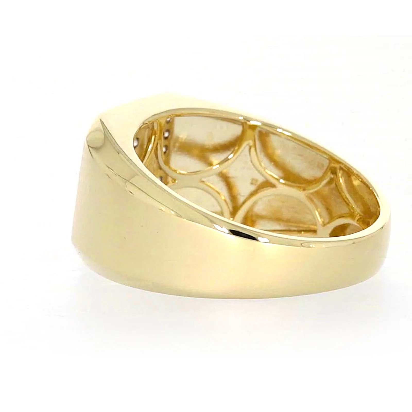 9ct Yellow Gold Round Brilliant Cut with 1/3 CARAT tw of Diamonds Square Mens Ring - Image 27