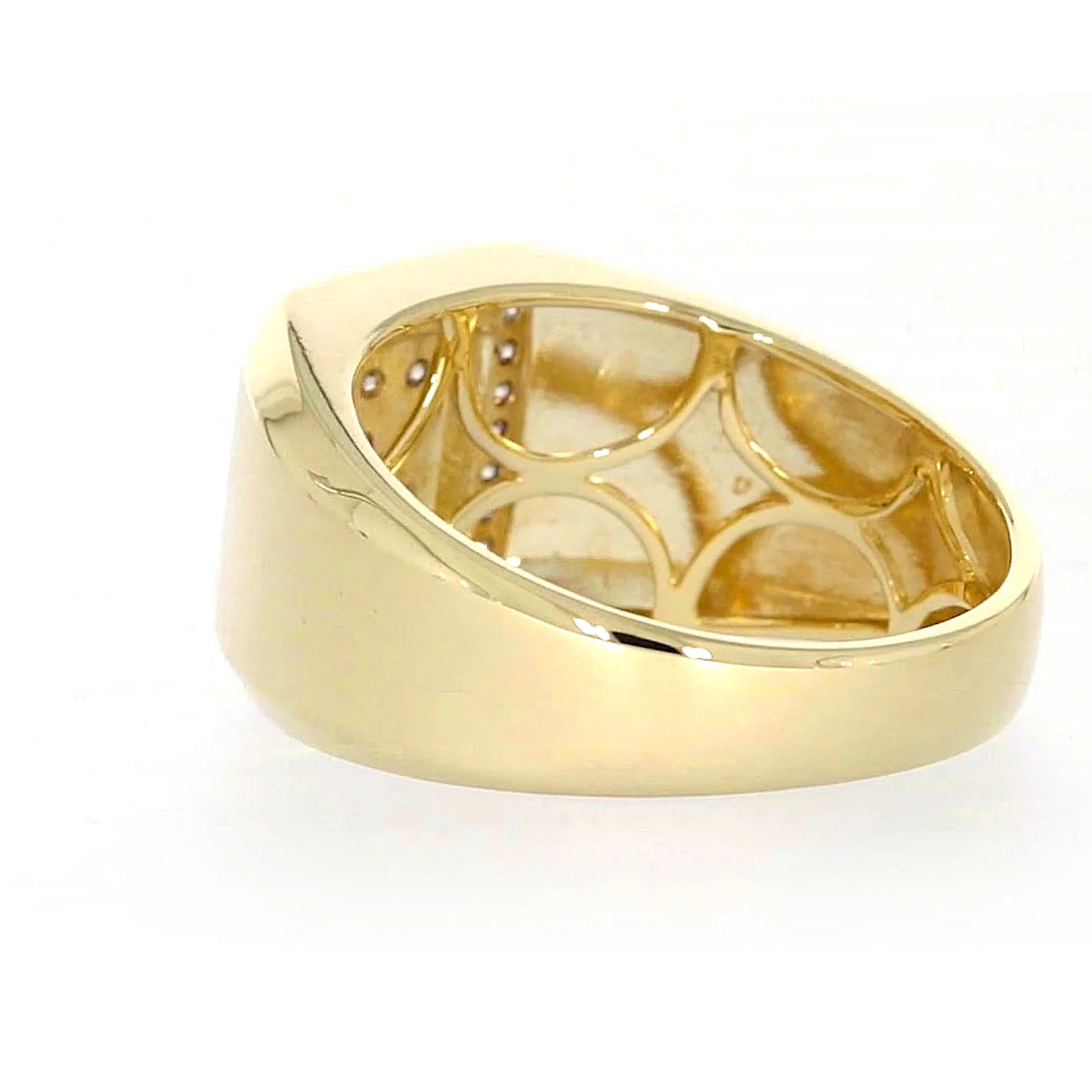 9ct Yellow Gold Round Brilliant Cut with 1/3 CARAT tw of Diamonds Square Mens Ring - Image 29