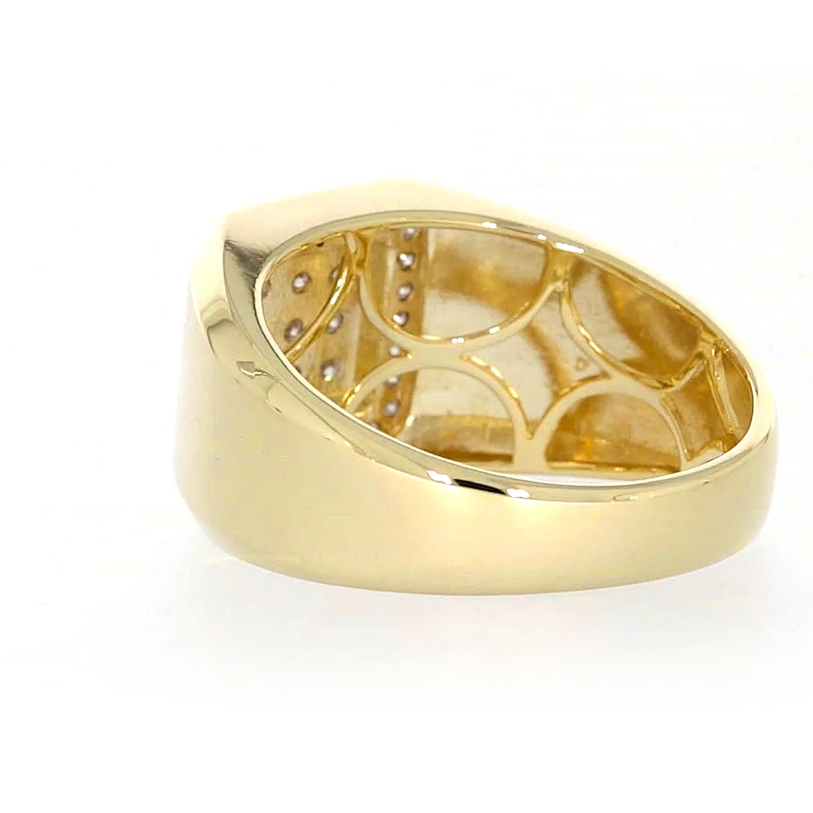 9ct Yellow Gold Round Brilliant Cut with 1/3 CARAT tw of Diamonds Square Mens Ring - Image 30