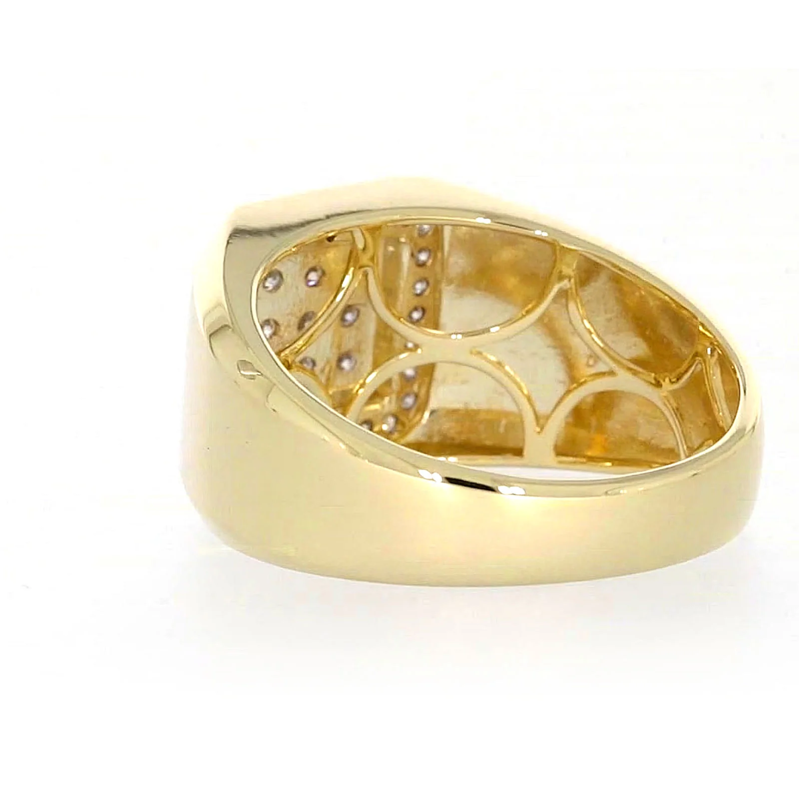 9ct Yellow Gold Round Brilliant Cut with 1/3 CARAT tw of Diamonds Square Mens Ring - Image 31