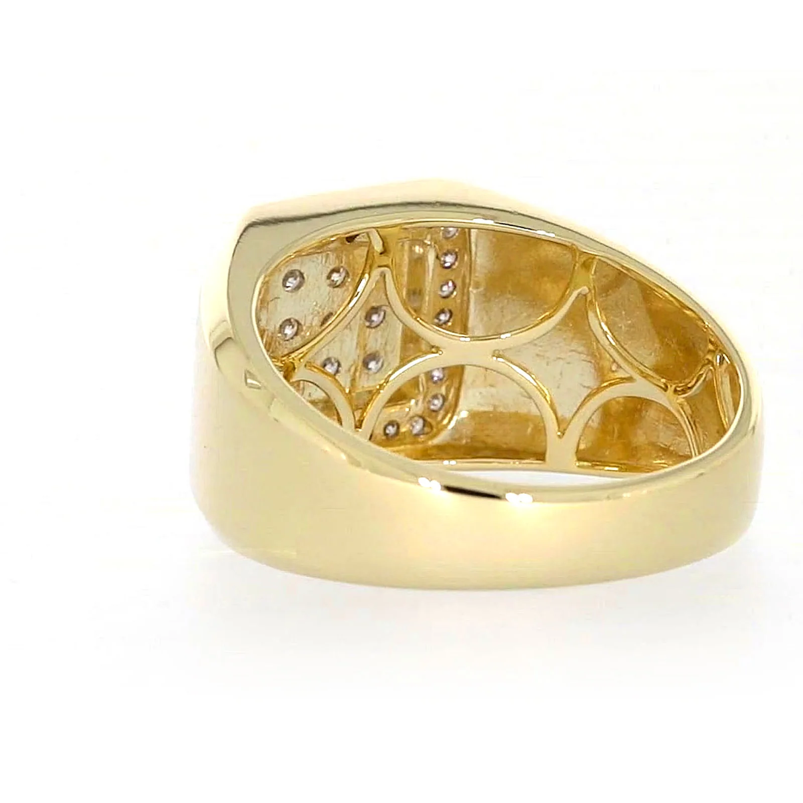 9ct Yellow Gold Round Brilliant Cut with 1/3 CARAT tw of Diamonds Square Mens Ring - Image 32