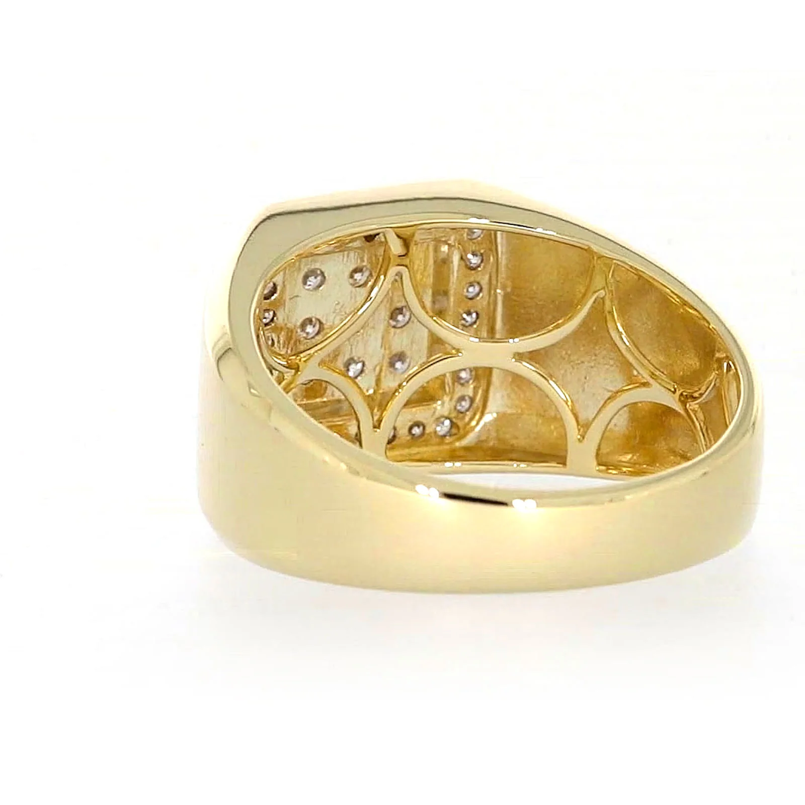 9ct Yellow Gold Round Brilliant Cut with 1/3 CARAT tw of Diamonds Square Mens Ring - Image 33