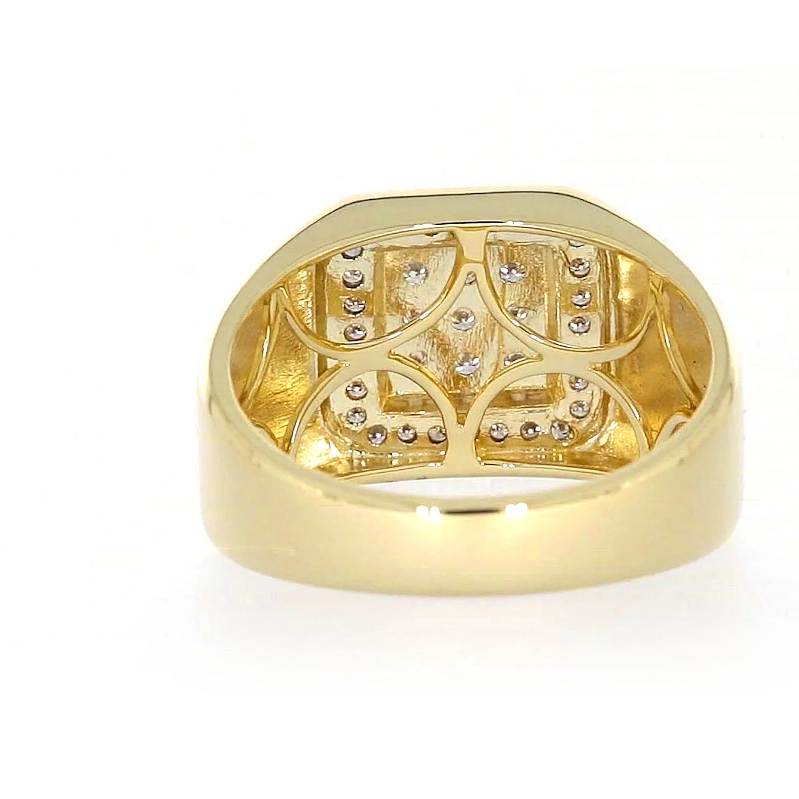 9ct Yellow Gold Round Brilliant Cut with 1/3 CARAT tw of Diamonds Square Mens Ring - Image 38