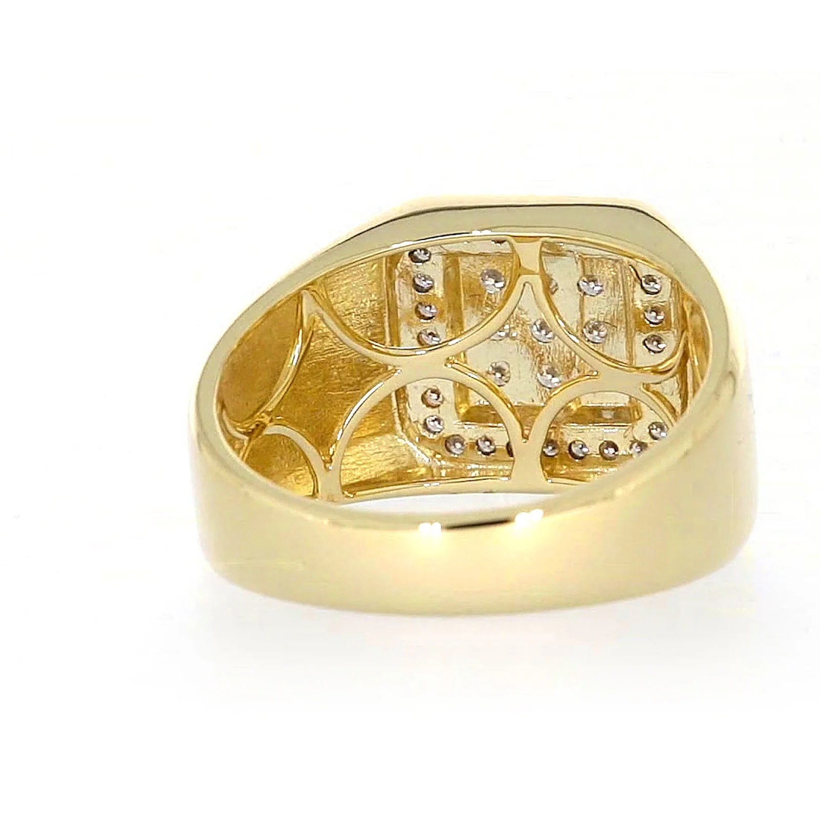 9ct Yellow Gold Round Brilliant Cut with 1/3 CARAT tw of Diamonds Square Mens Ring - Image 41