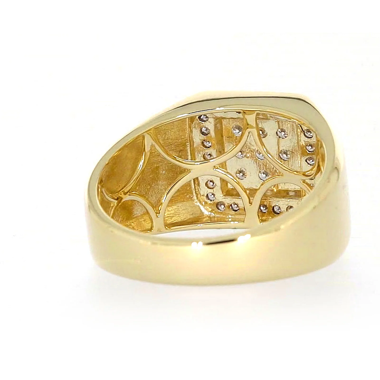 9ct Yellow Gold Round Brilliant Cut with 1/3 CARAT tw of Diamonds Square Mens Ring - Image 42