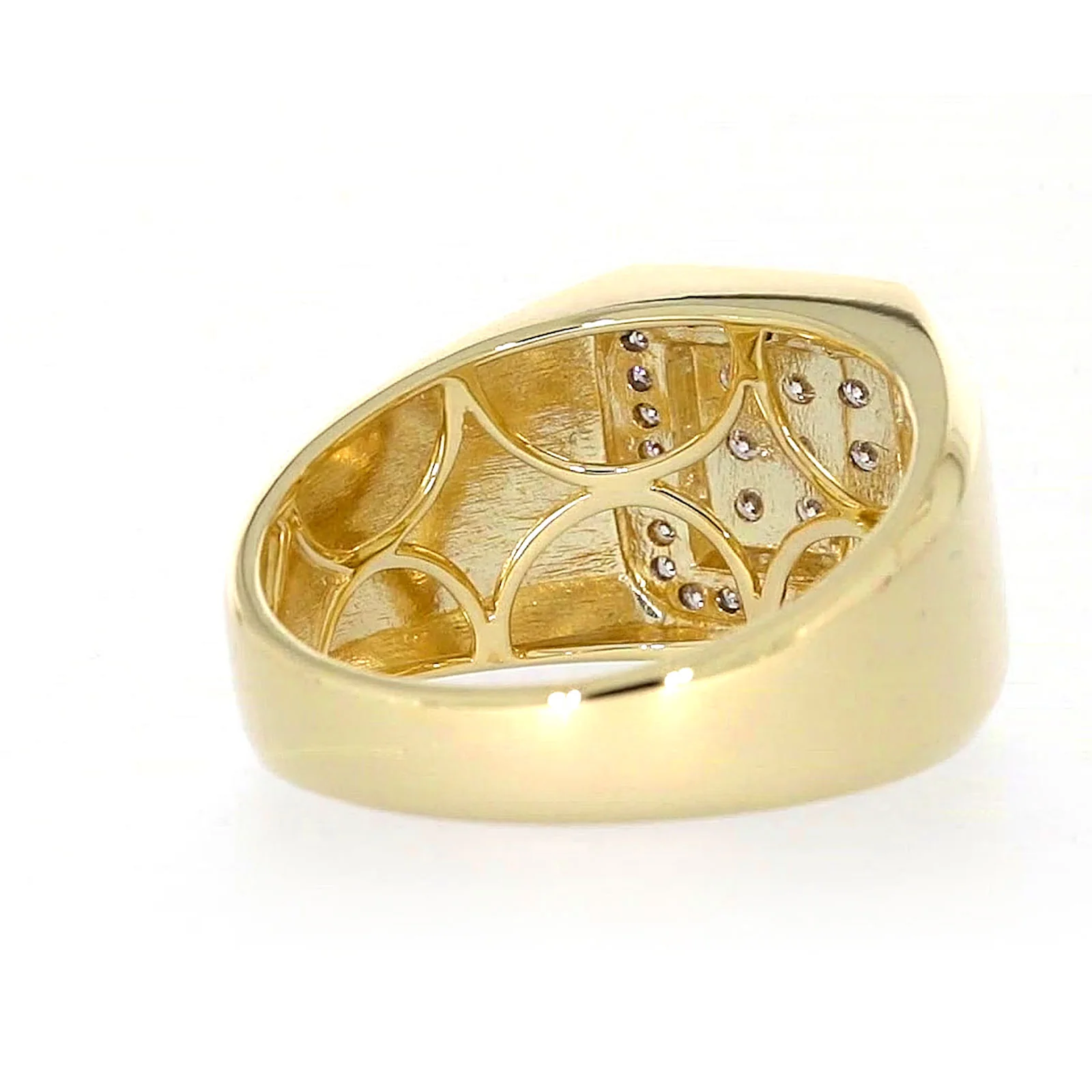 9ct Yellow Gold Round Brilliant Cut with 1/3 CARAT tw of Diamonds Square Mens Ring - Image 44