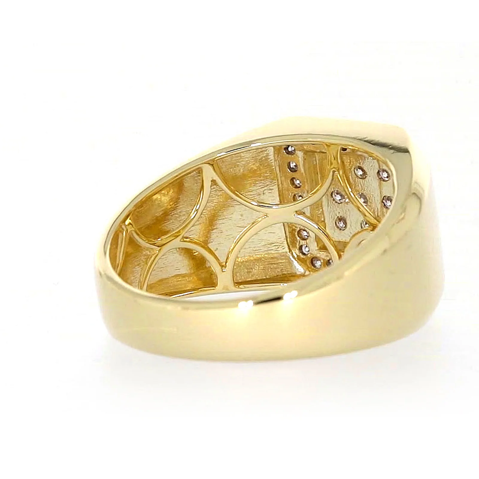 9ct Yellow Gold Round Brilliant Cut with 1/3 CARAT tw of Diamonds Square Mens Ring - Image 45