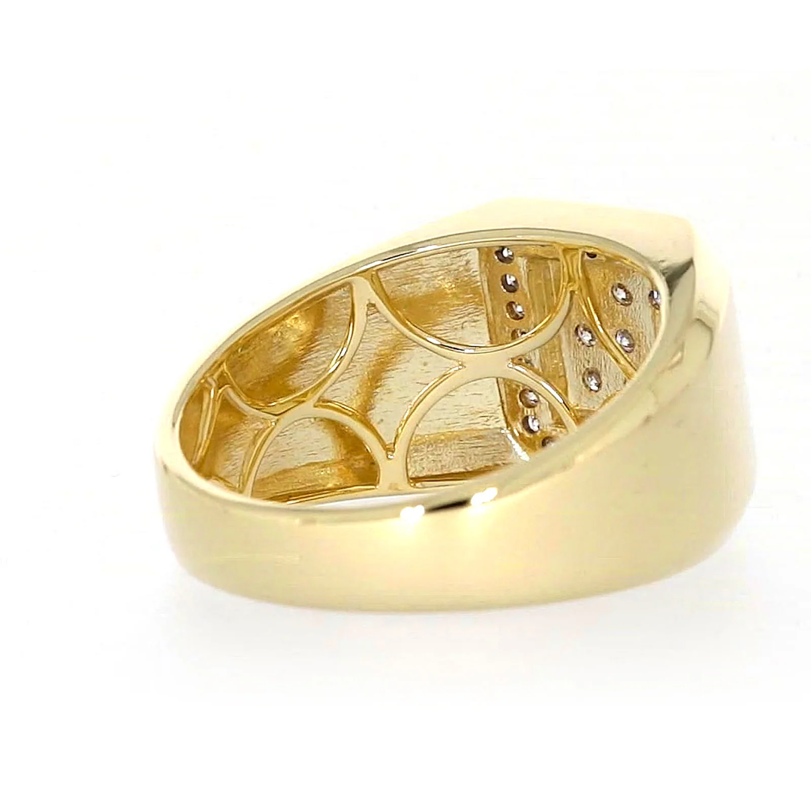 9ct Yellow Gold Round Brilliant Cut with 1/3 CARAT tw of Diamonds Square Mens Ring - Image 46