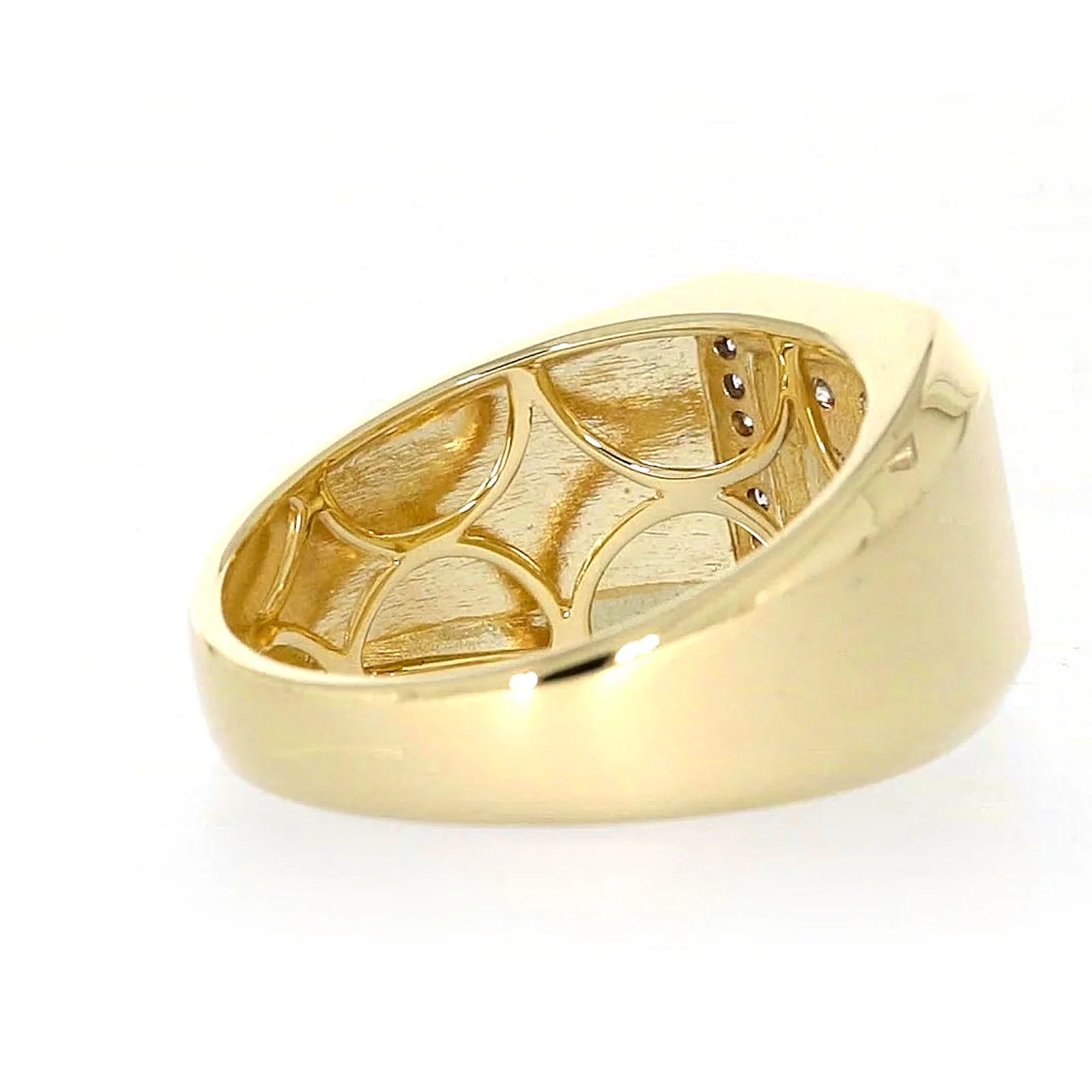 9ct Yellow Gold Round Brilliant Cut with 1/3 CARAT tw of Diamonds Square Mens Ring - Image 48