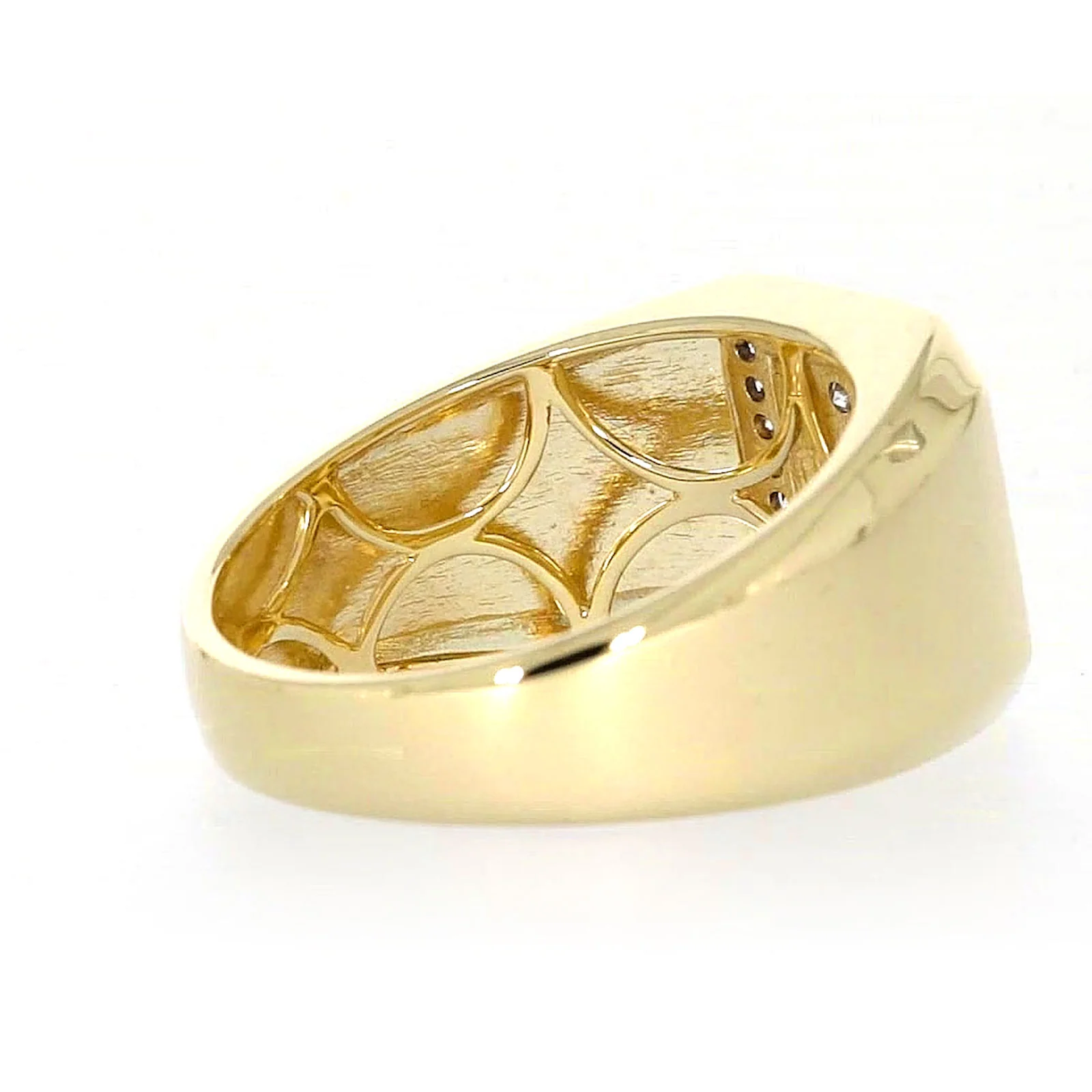 9ct Yellow Gold Round Brilliant Cut with 1/3 CARAT tw of Diamonds Square Mens Ring - Image 49