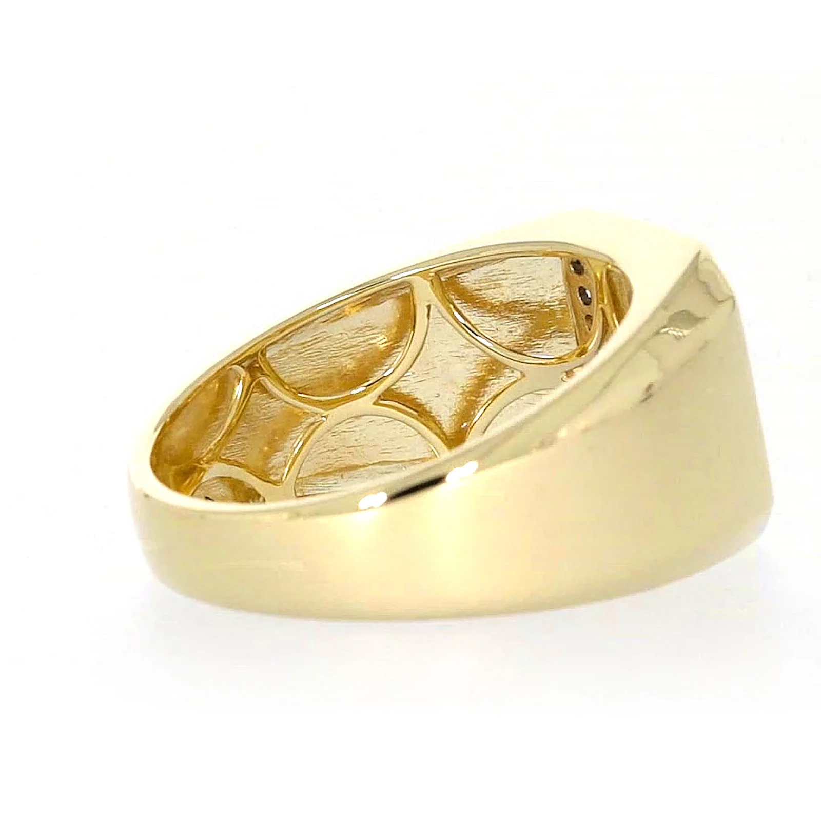 9ct Yellow Gold Round Brilliant Cut with 1/3 CARAT tw of Diamonds Square Mens Ring - Image 50