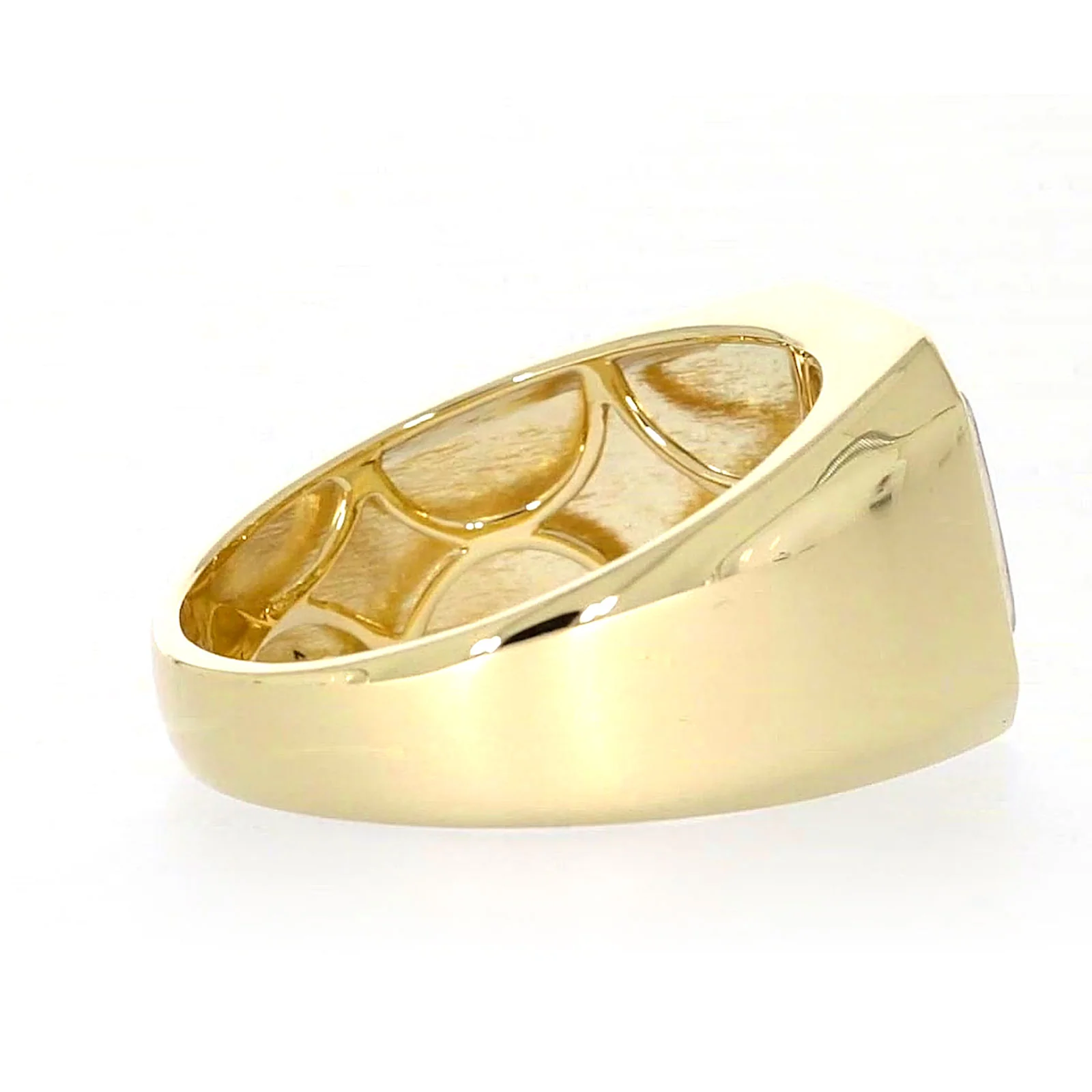 9ct Yellow Gold Round Brilliant Cut with 1/3 CARAT tw of Diamonds Square Mens Ring - Image 52