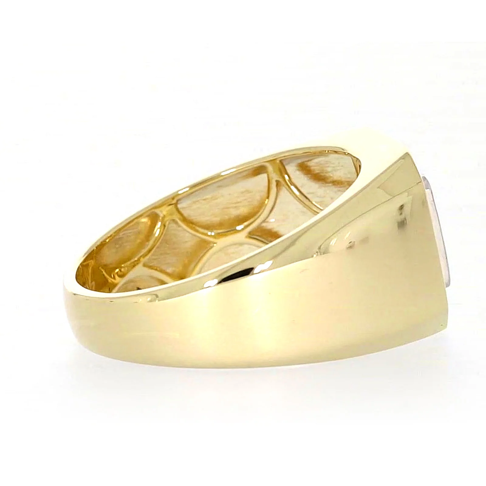 9ct Yellow Gold Round Brilliant Cut with 1/3 CARAT tw of Diamonds Square Mens Ring - Image 53