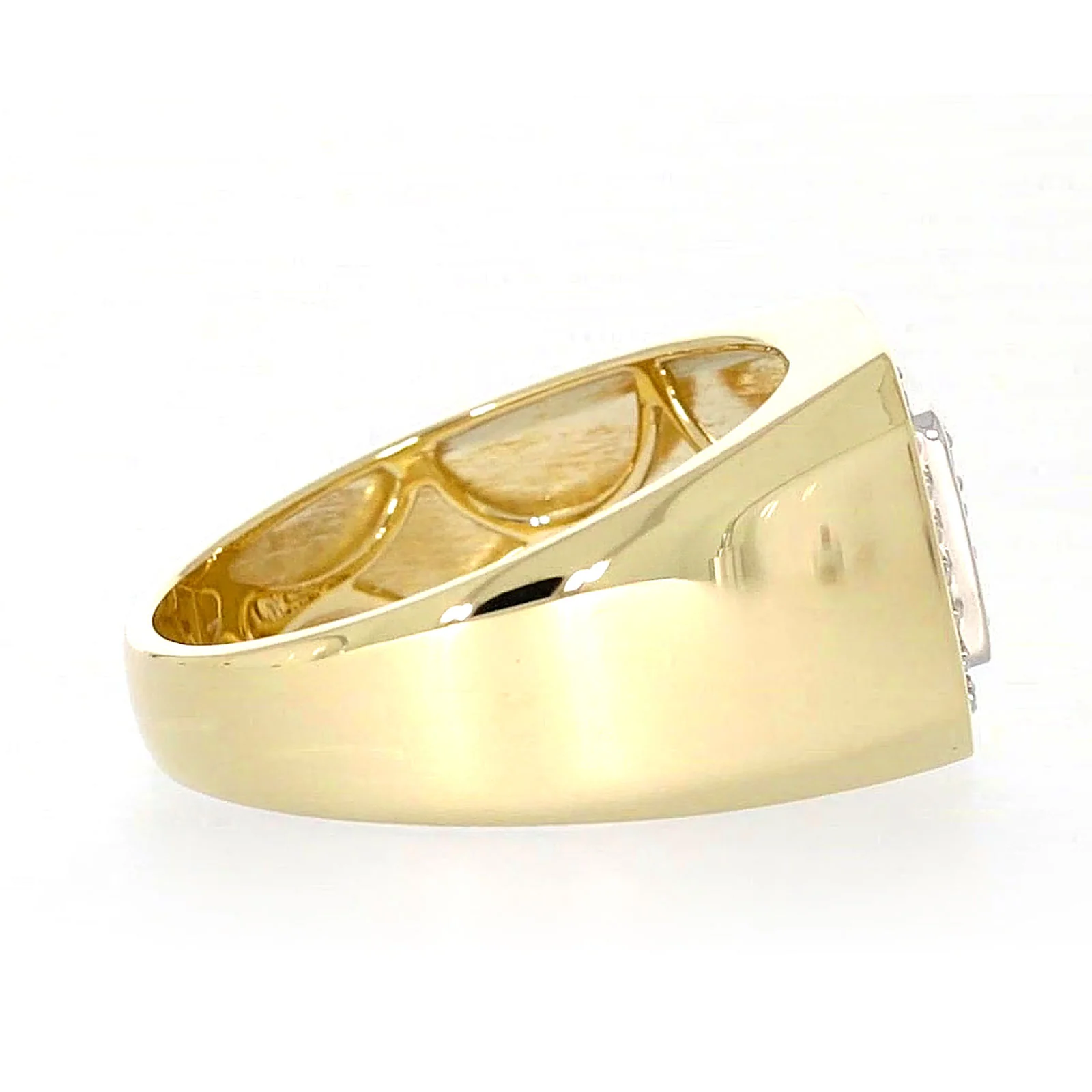 9ct Yellow Gold Round Brilliant Cut with 1/3 CARAT tw of Diamonds Square Mens Ring - Image 55