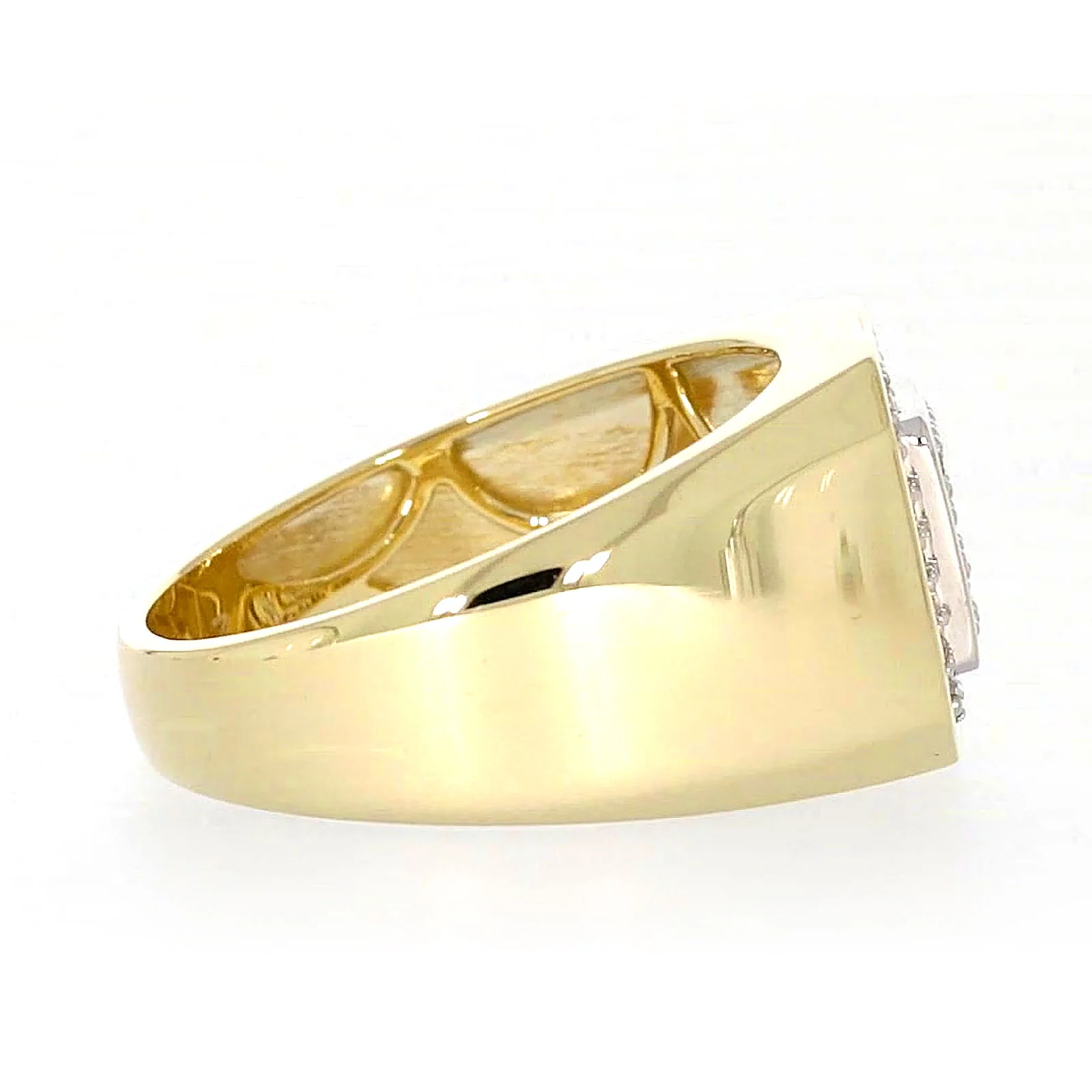 9ct Yellow Gold Round Brilliant Cut with 1/3 CARAT tw of Diamonds Square Mens Ring - Image 56