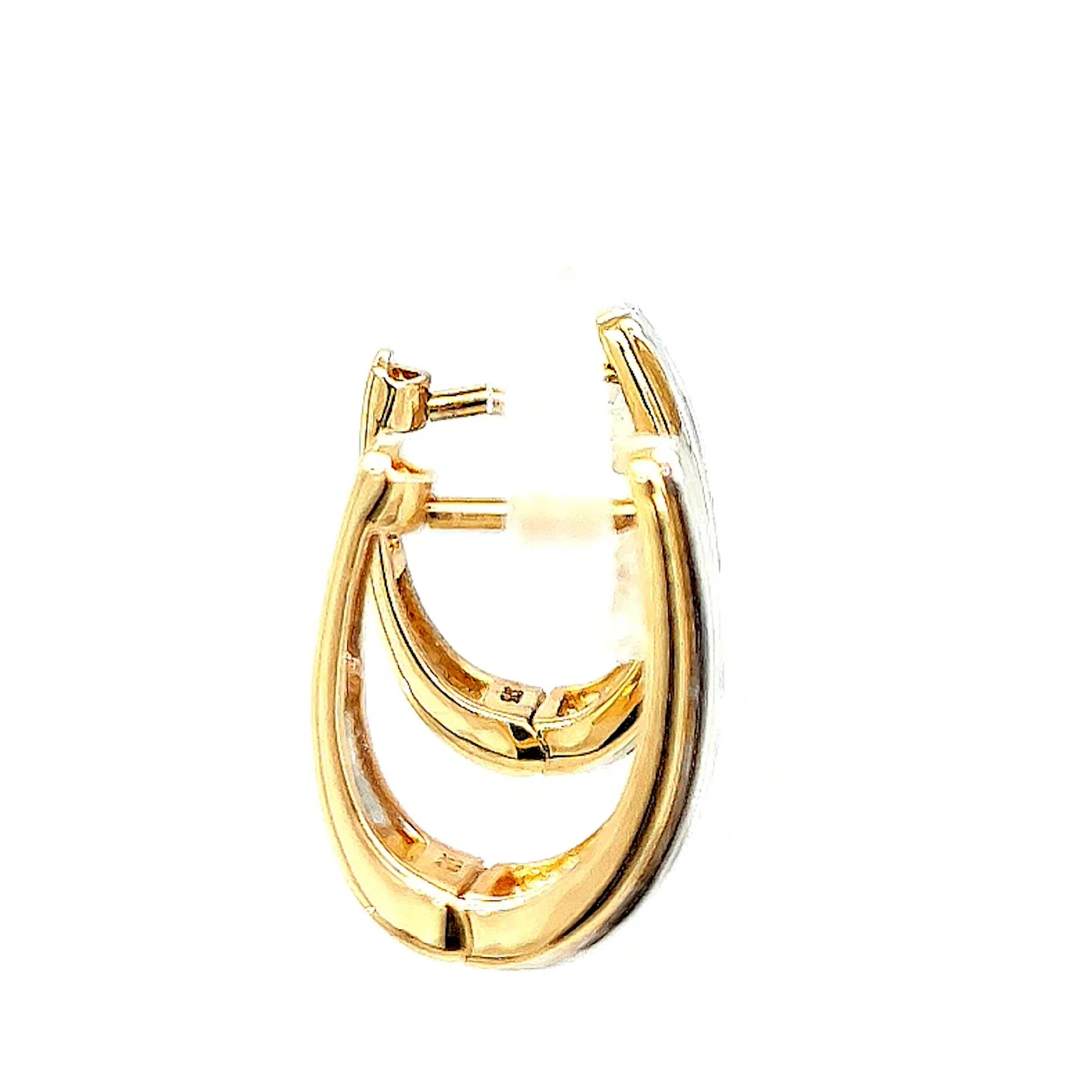9ct Yellow Gold Round Brilliant Cut with 1/4 Carat tw of Diamonds Huggie Earrings - Image 58