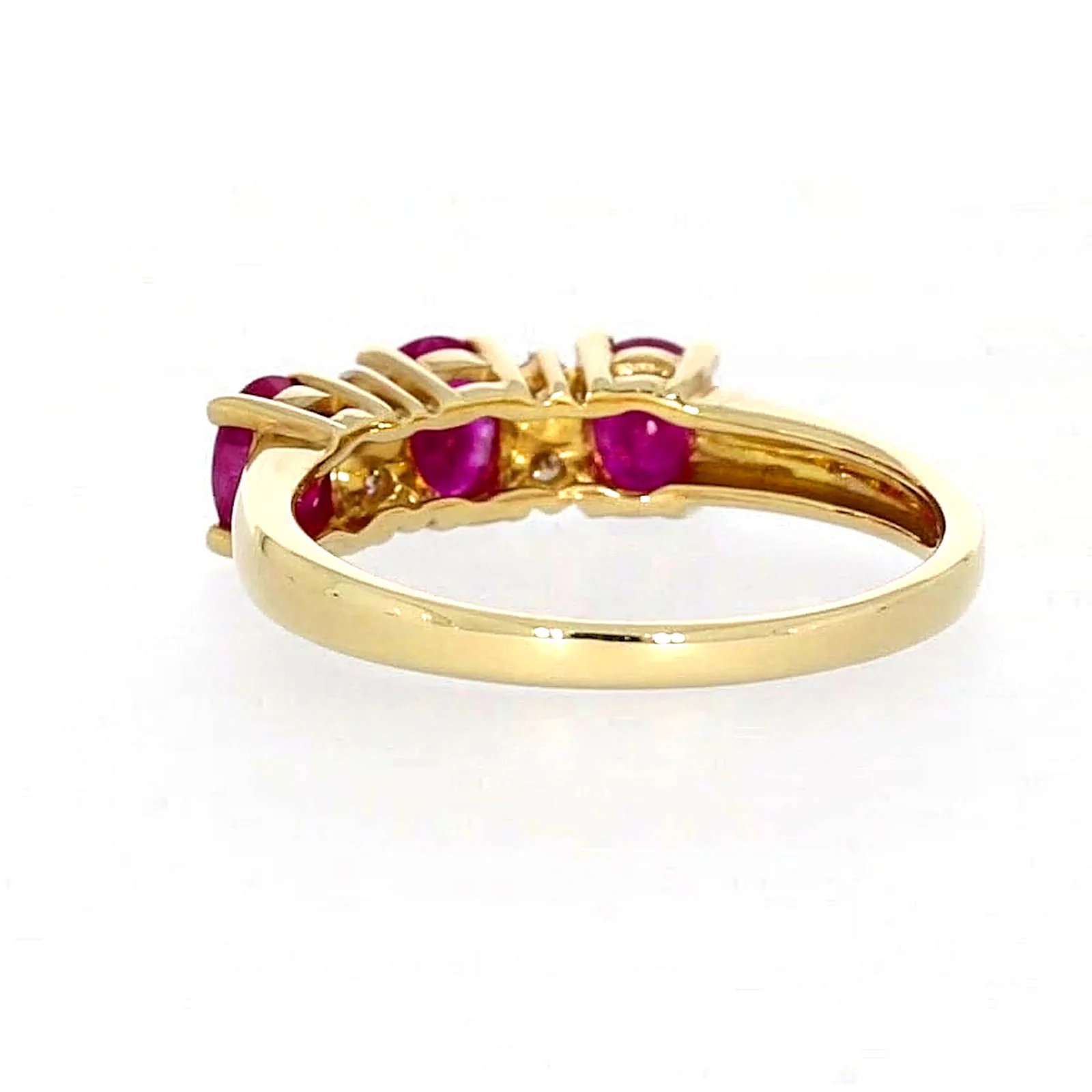 9ct Yellow Gold Oval Natural Ruby with 0.10 CARAT tw of Diamonds Ring - Image 33