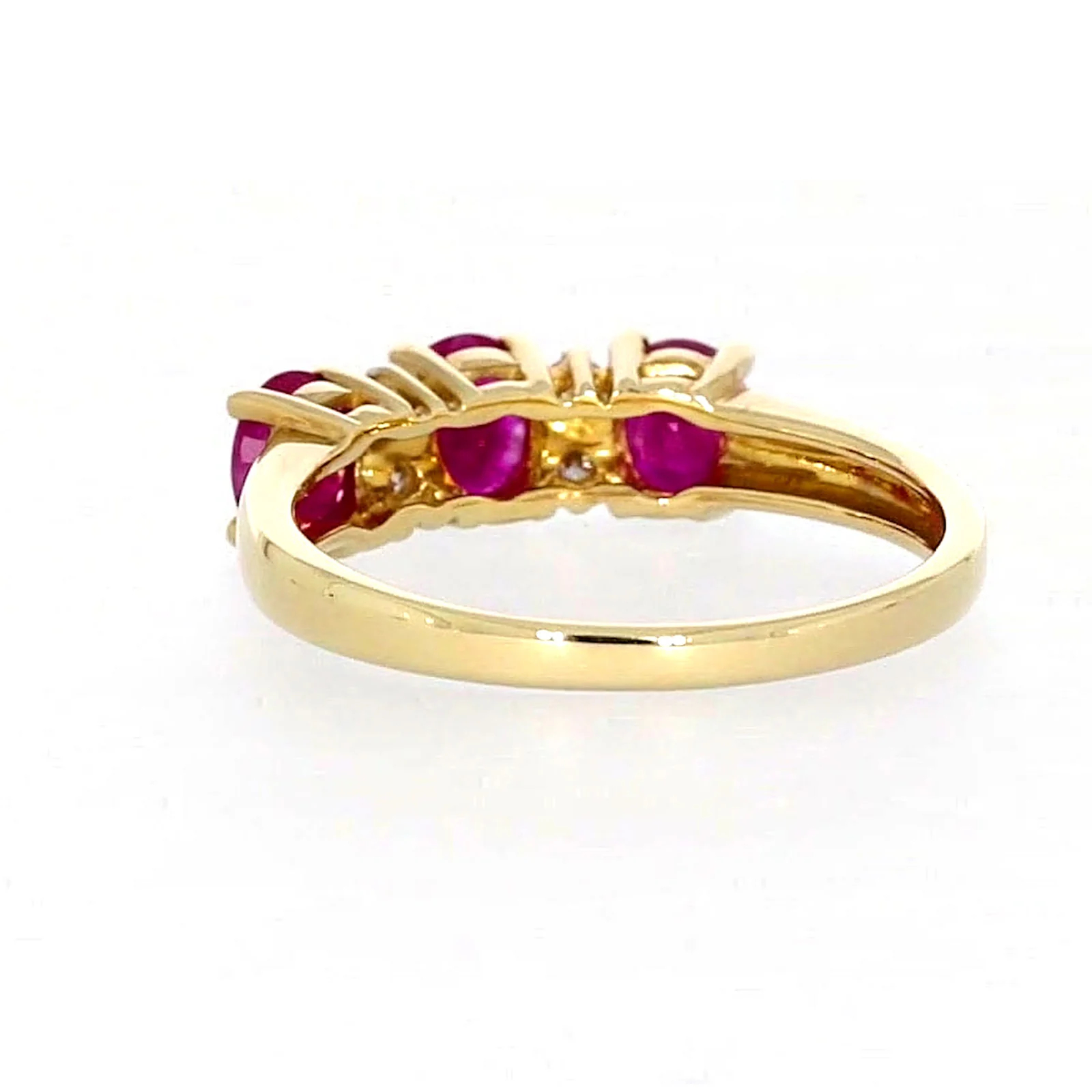 9ct Yellow Gold Oval Natural Ruby with 0.10 CARAT tw of Diamonds Ring - Image 34