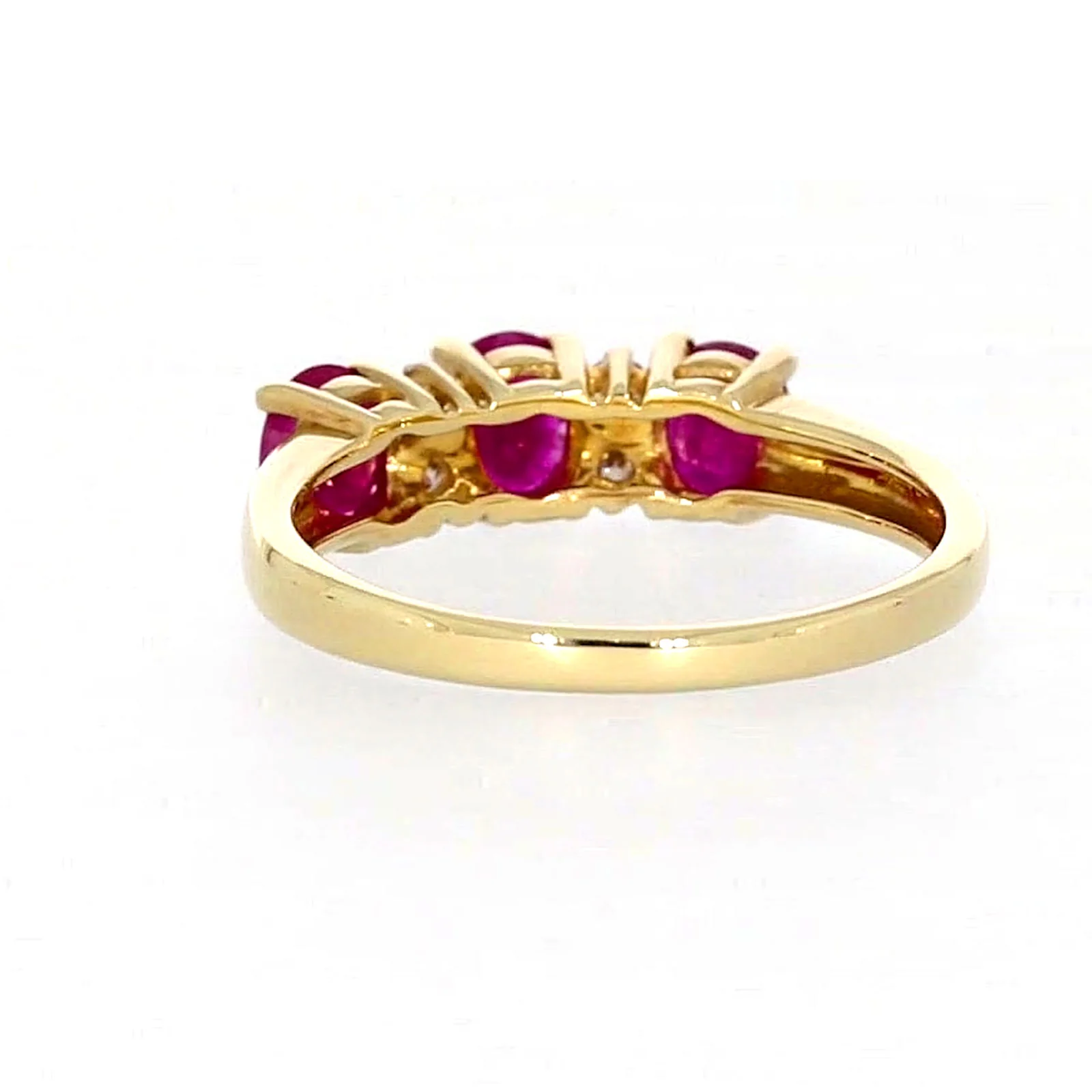 9ct Yellow Gold Oval Natural Ruby with 0.10 CARAT tw of Diamonds Ring - Image 35