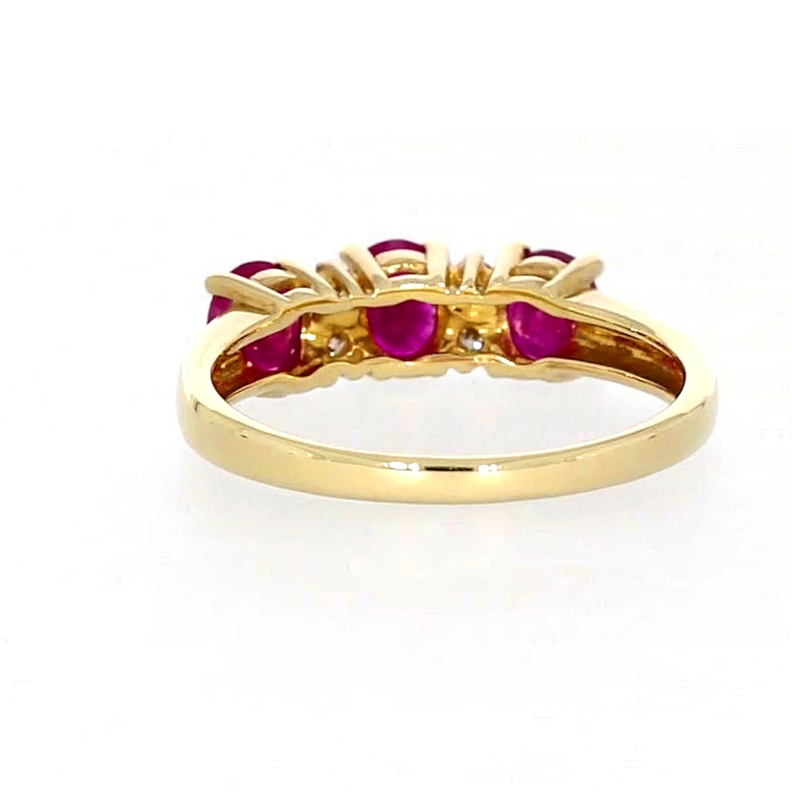 9ct Yellow Gold Oval Natural Ruby with 0.10 CARAT tw of Diamonds Ring - Image 36