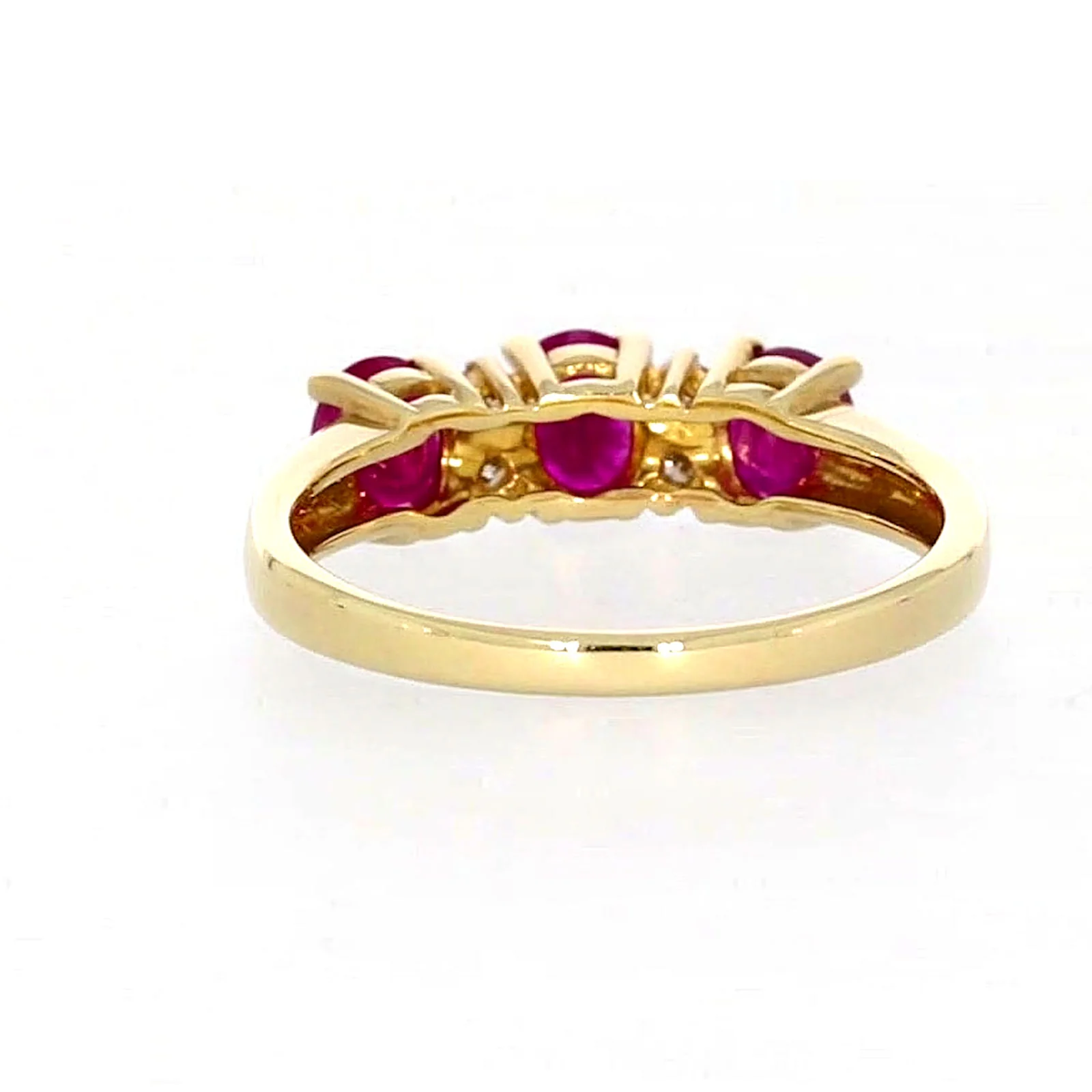 9ct Yellow Gold Oval Natural Ruby with 0.10 CARAT tw of Diamonds Ring - Image 37