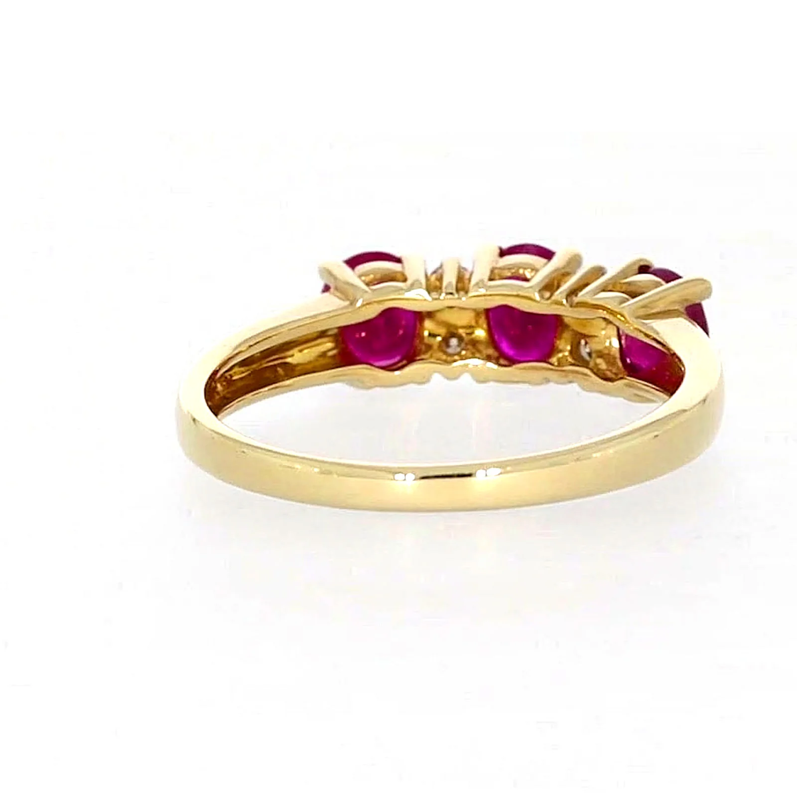 9ct Yellow Gold Oval Natural Ruby with 0.10 CARAT tw of Diamonds Ring - Image 41