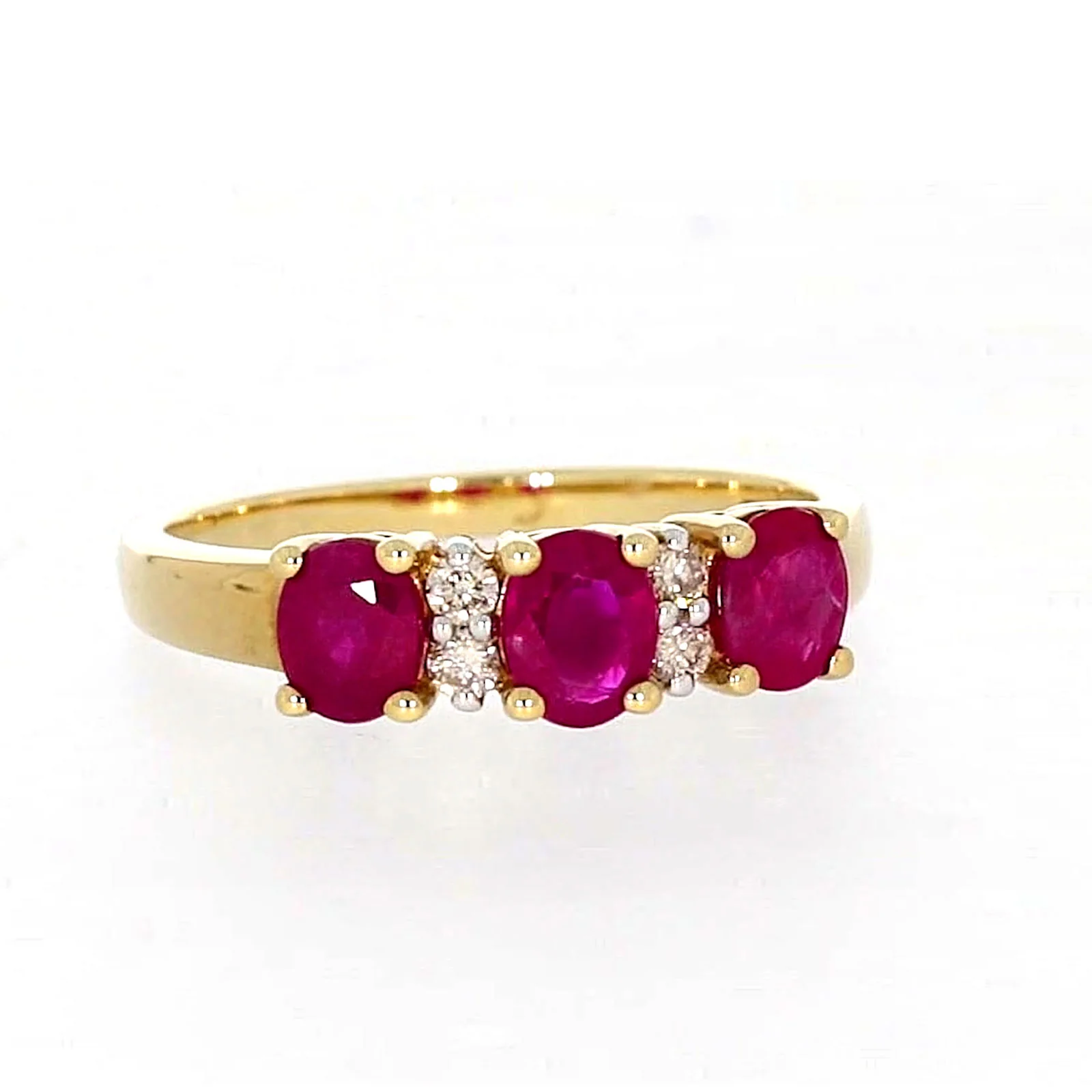 9ct Yellow Gold Oval Natural Ruby with 0.10 CARAT tw of Diamonds Ring - Image 72
