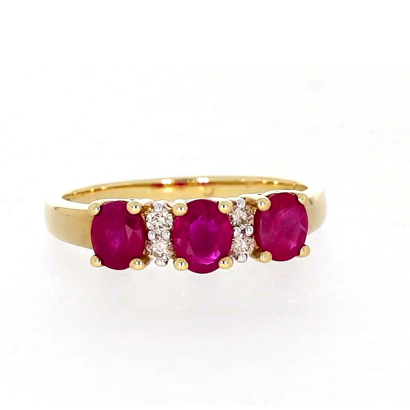 9ct Yellow Gold Oval Natural Ruby with 0.10 CARAT tw of Diamonds Ring - Image 73