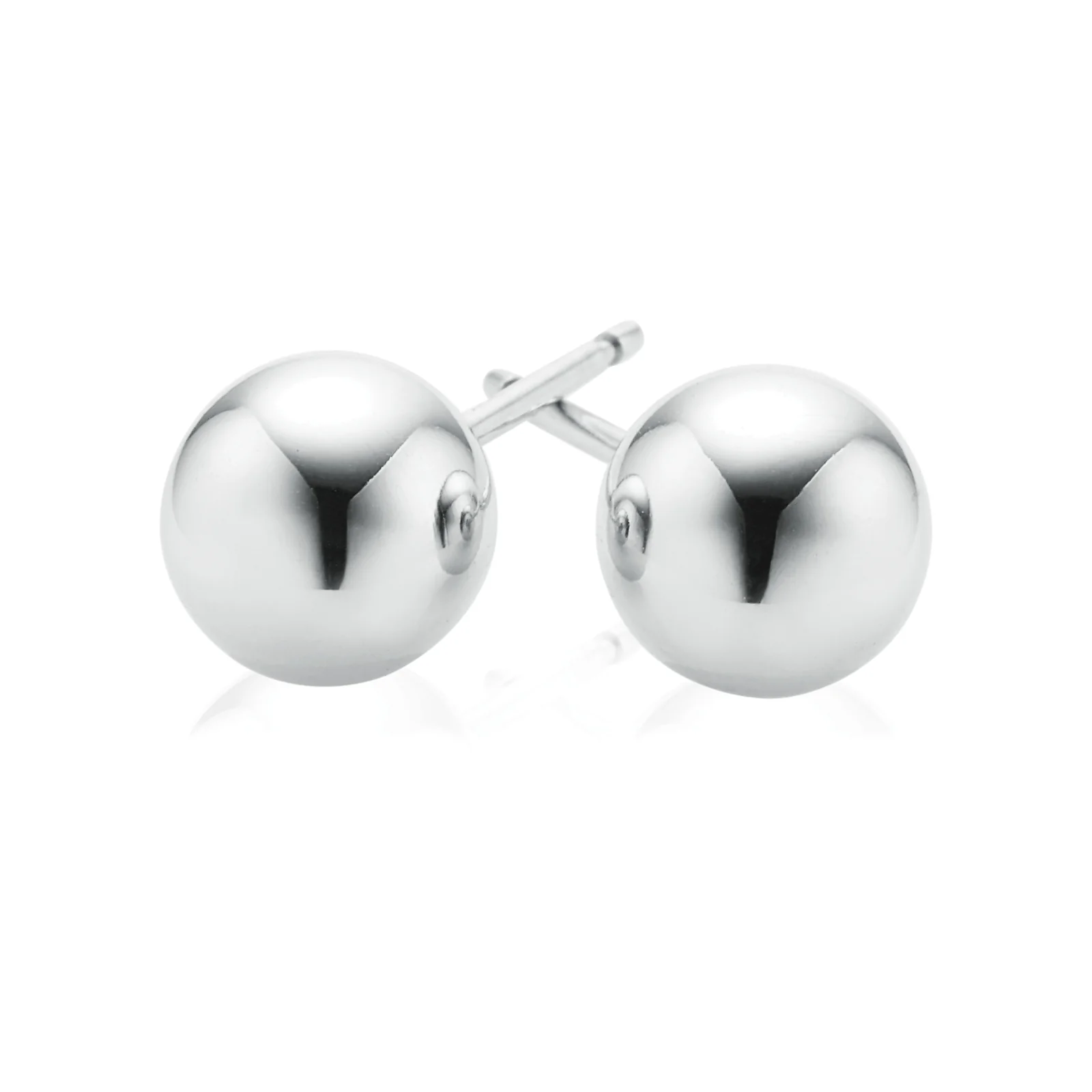 9ct White Gold 7mm Ball Stud Earrings
