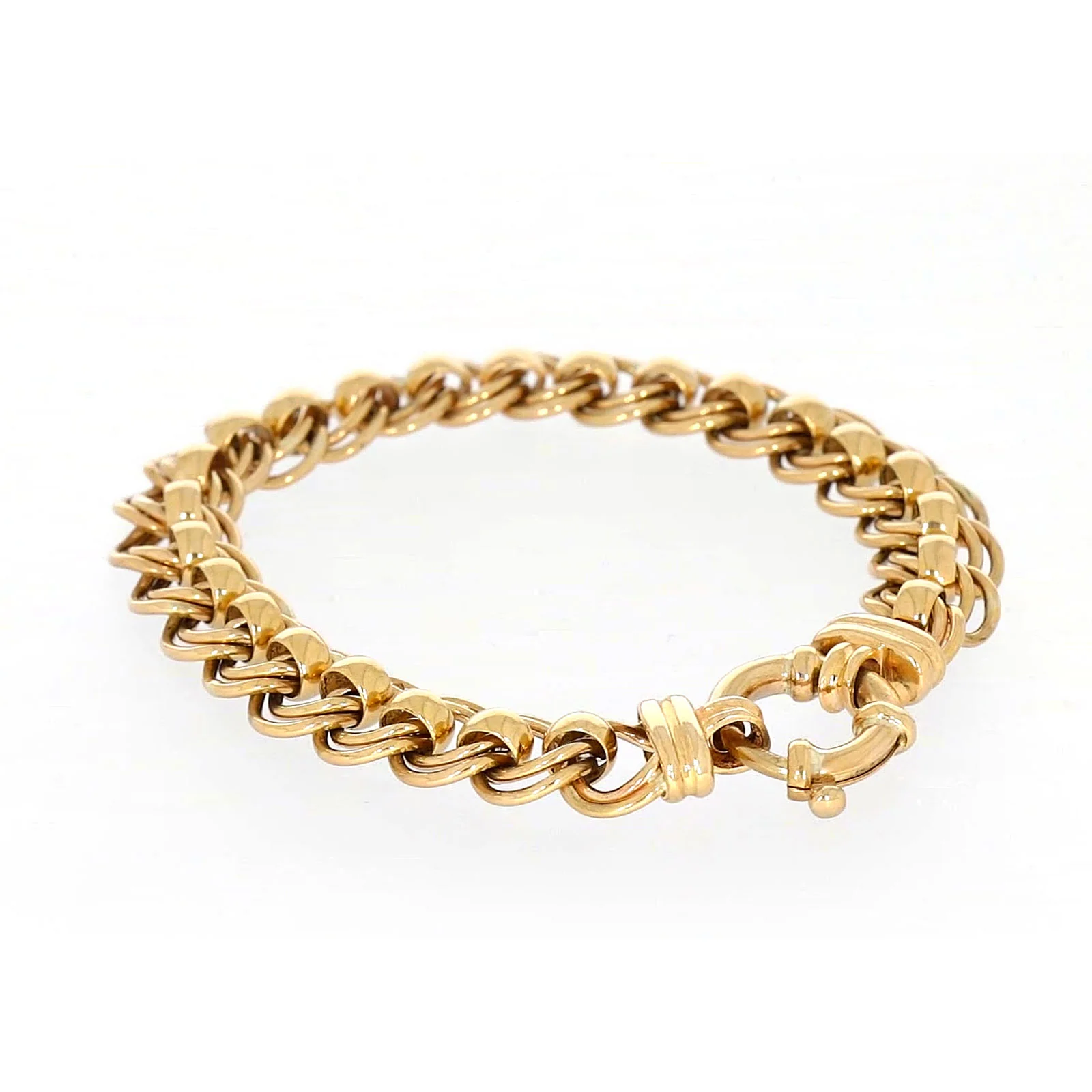 9ct Yellow Gold 19cm Double Belcher Bracelet with Bolt Ring - Image 31