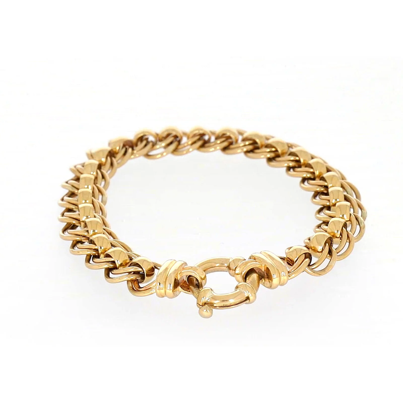9ct Yellow Gold 19cm Double Belcher Bracelet with Bolt Ring - Image 37