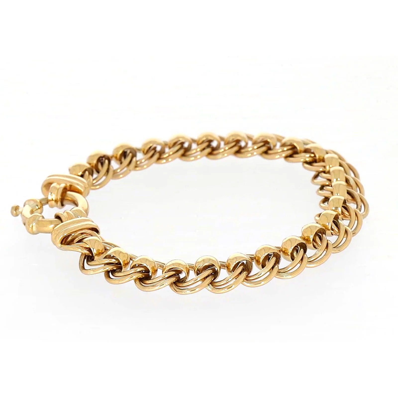9ct Yellow Gold 19cm Double Belcher Bracelet with Bolt Ring - Image 55