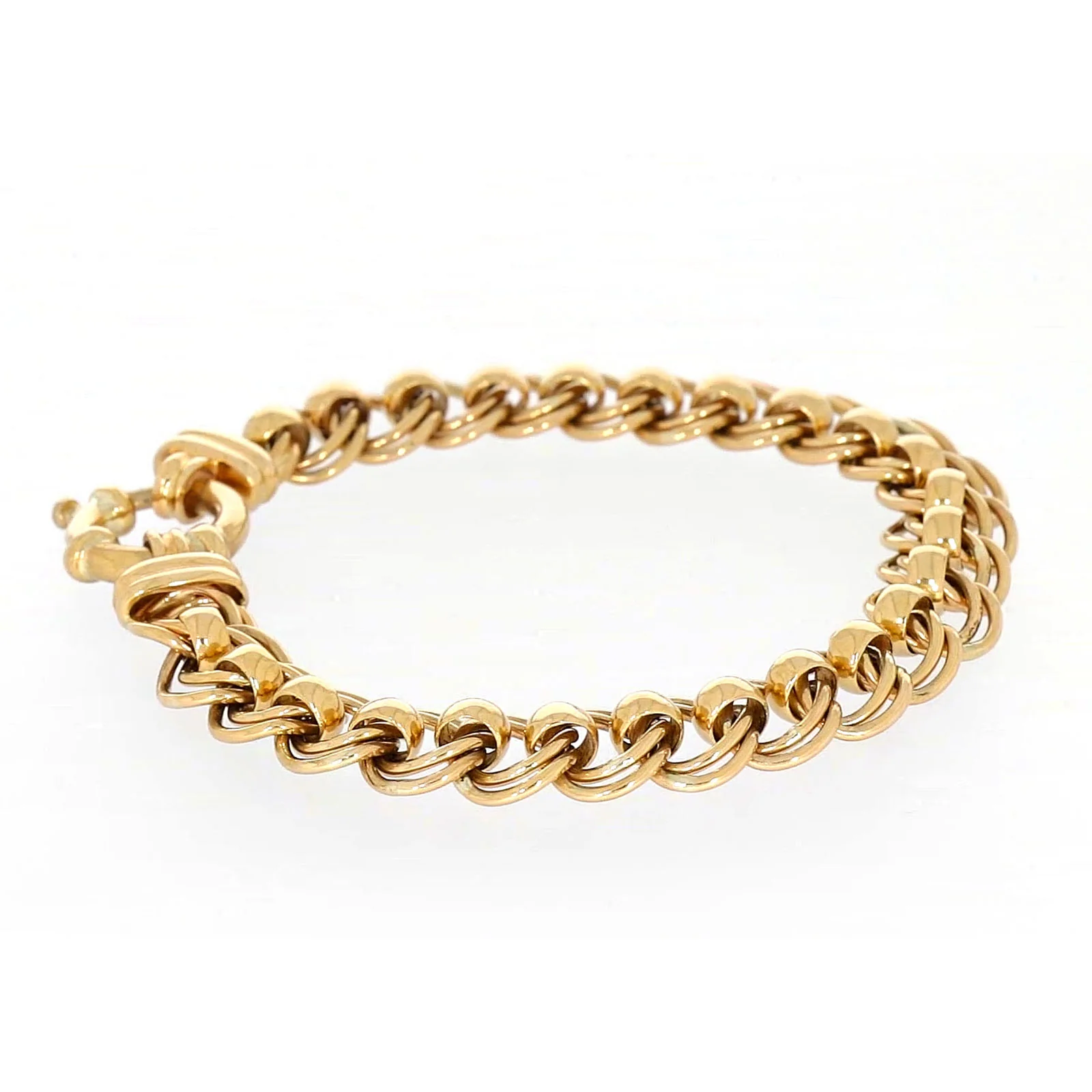 9ct Yellow Gold 19cm Double Belcher Bracelet with Bolt Ring - Image 58