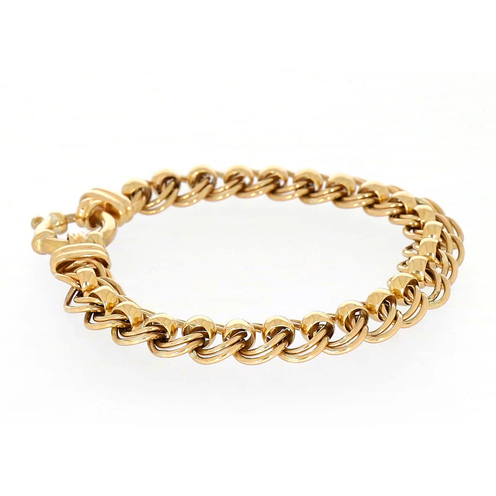 9ct Yellow Gold 19cm Double Belcher Bracelet with Bolt Ring - Image 59