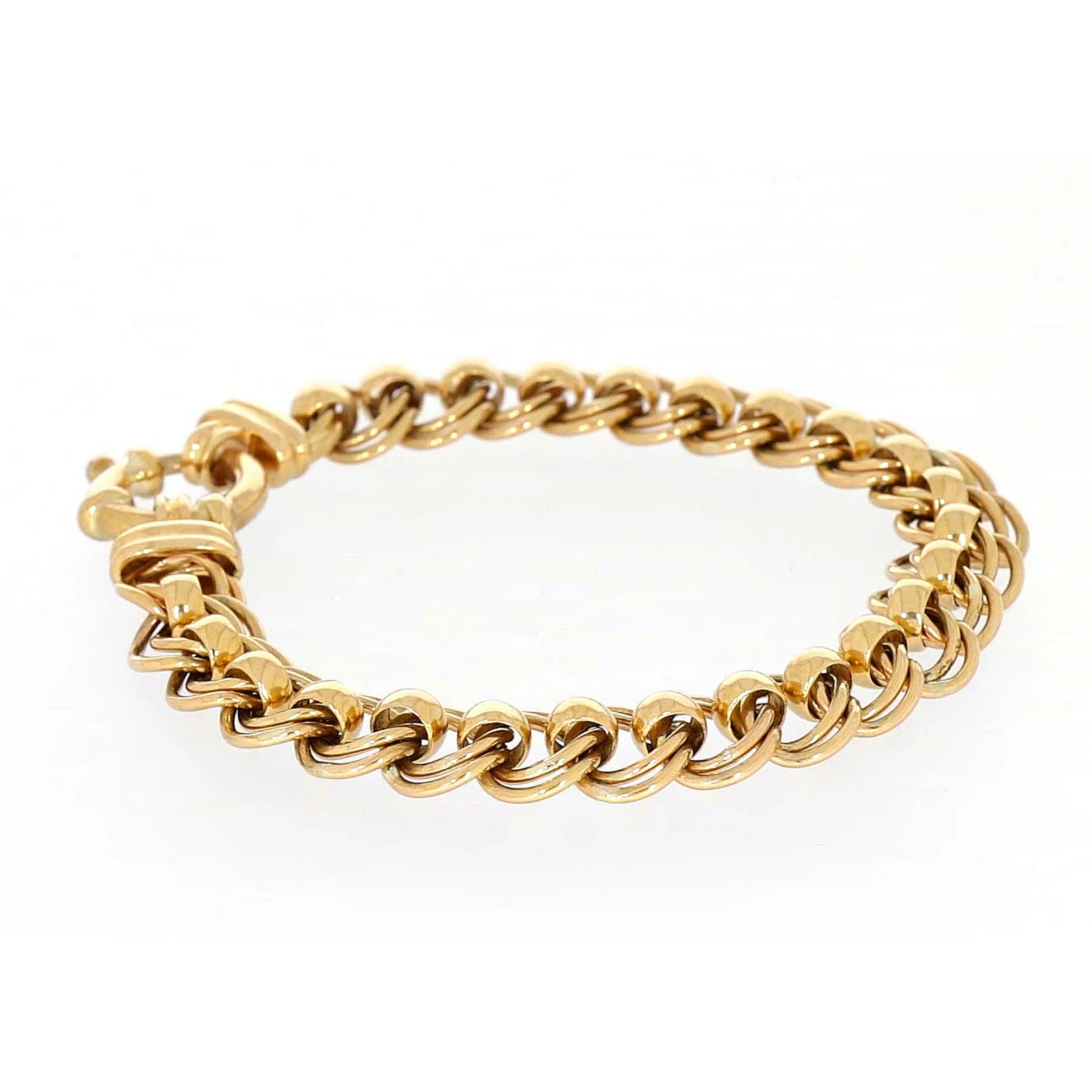 9ct Yellow Gold 19cm Double Belcher Bracelet with Bolt Ring - Image 60