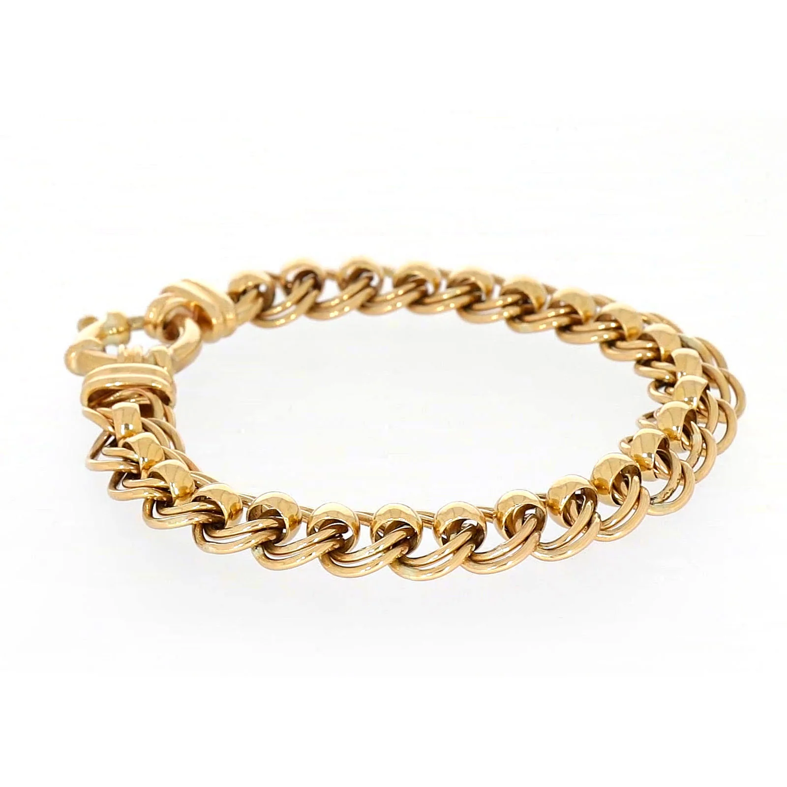 9ct Yellow Gold 19cm Double Belcher Bracelet with Bolt Ring - Image 61