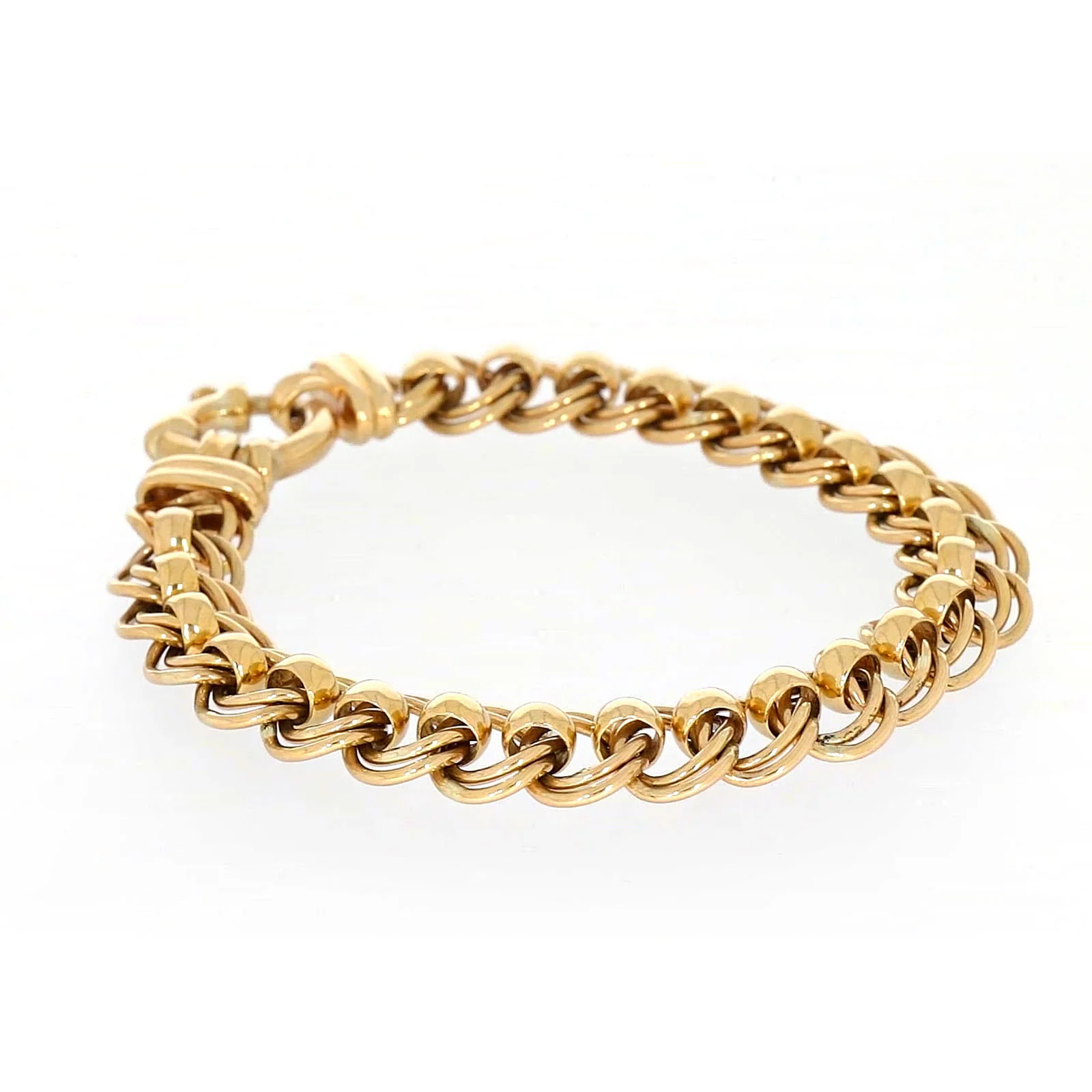 9ct Yellow Gold 19cm Double Belcher Bracelet with Bolt Ring - Image 64
