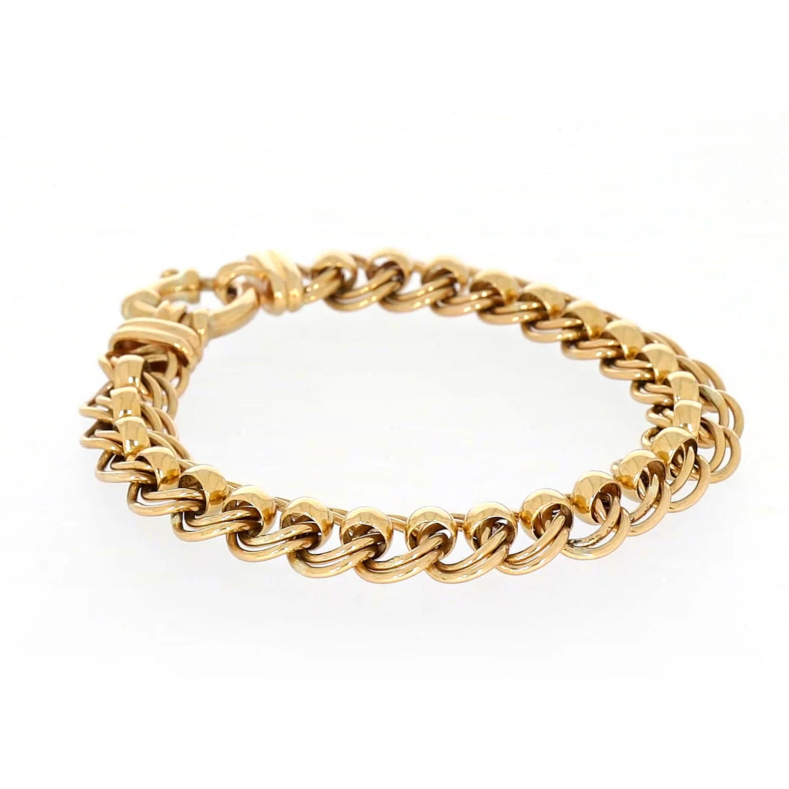 9ct Yellow Gold 19cm Double Belcher Bracelet with Bolt Ring - Image 65
