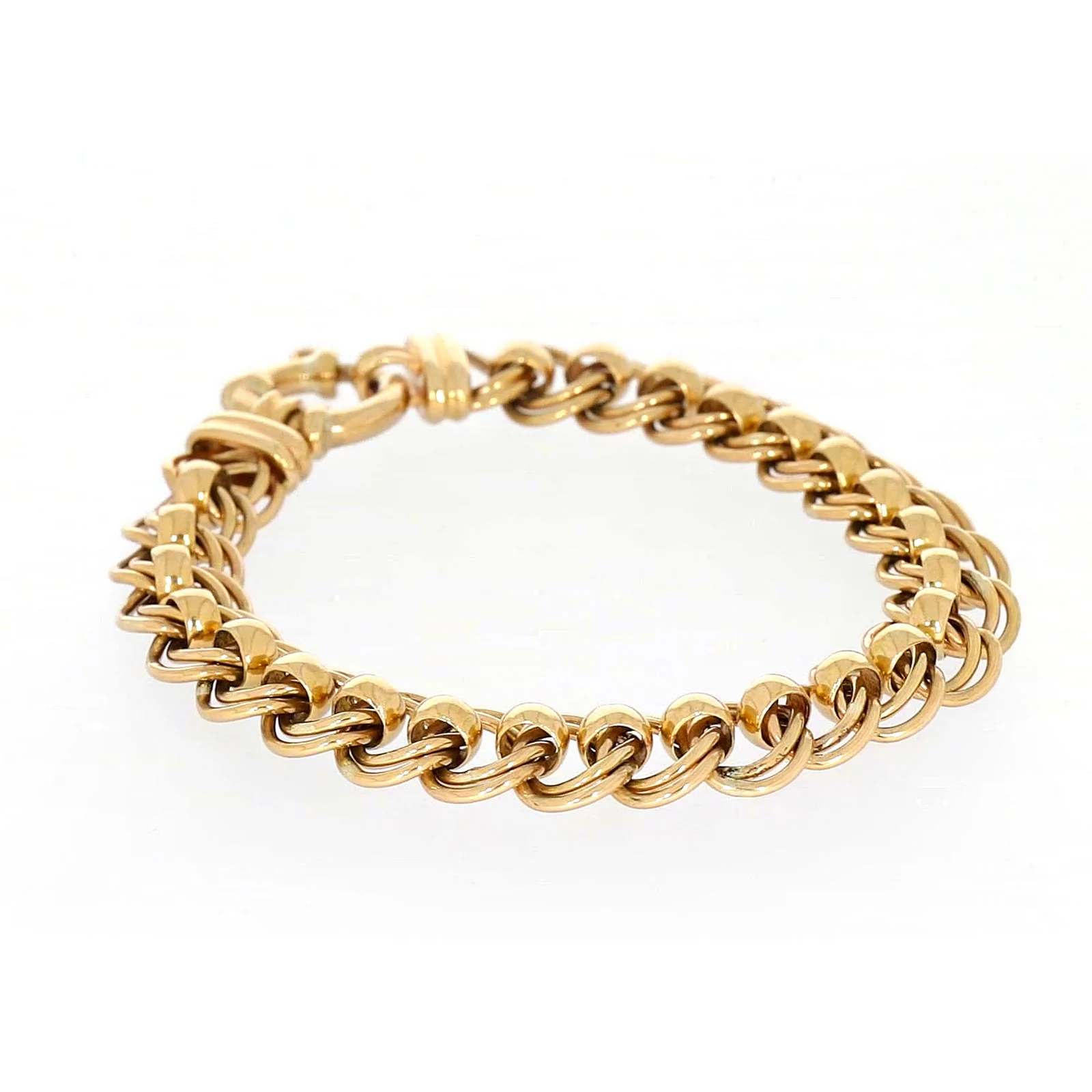 9ct Yellow Gold 19cm Double Belcher Bracelet with Bolt Ring - Image 67
