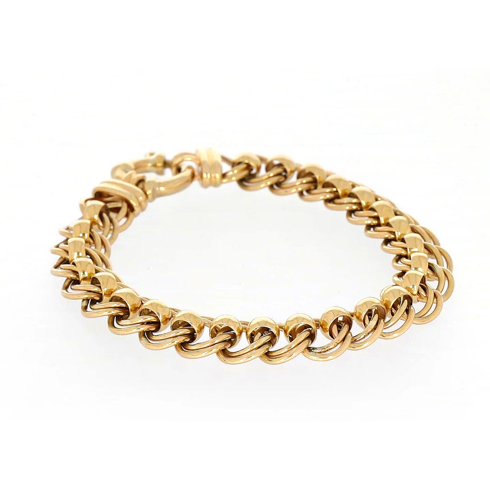 9ct Yellow Gold 19cm Double Belcher Bracelet with Bolt Ring - Image 68