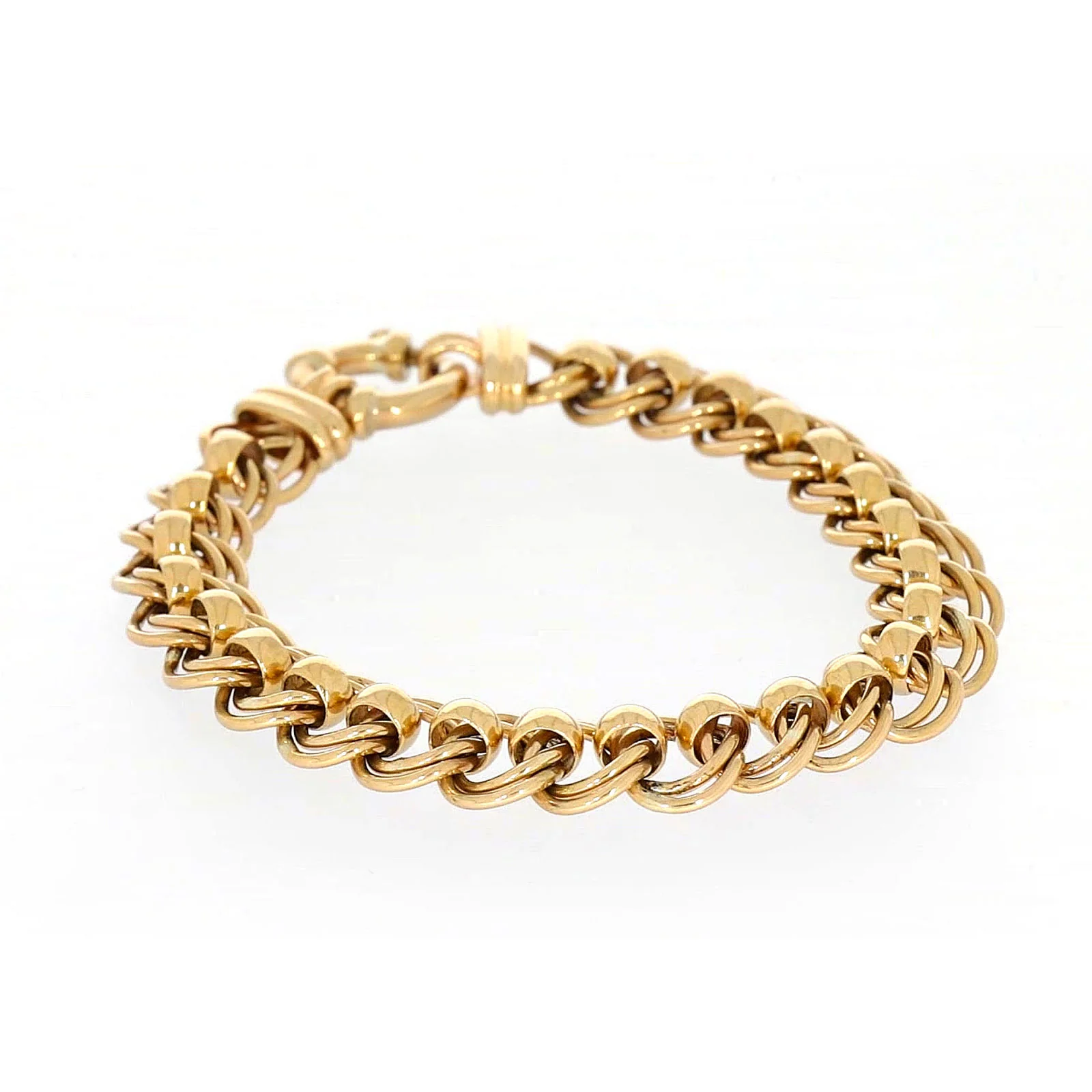 9ct Yellow Gold 19cm Double Belcher Bracelet with Bolt Ring - Image 69