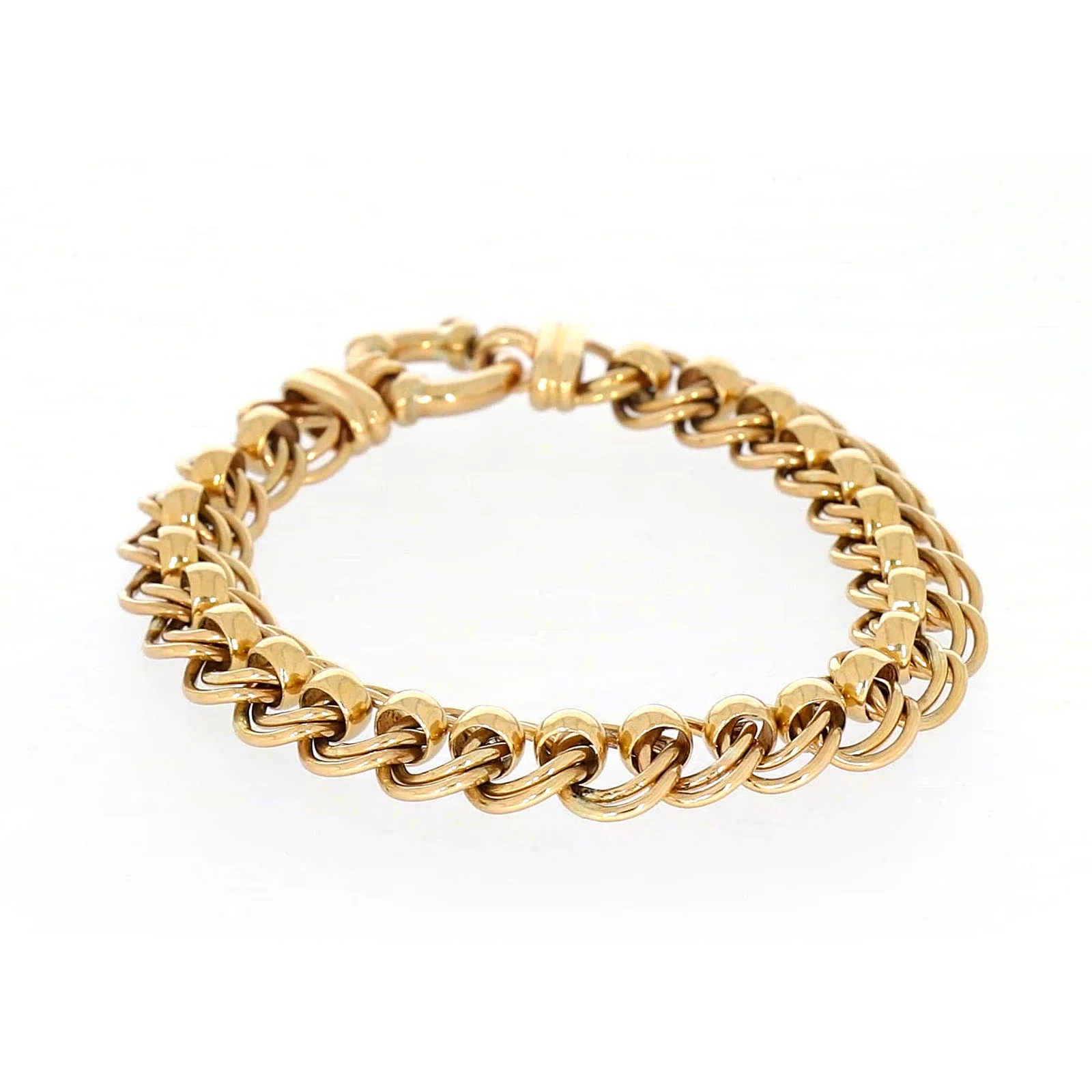 9ct Yellow Gold 19cm Double Belcher Bracelet with Bolt Ring - Image 71
