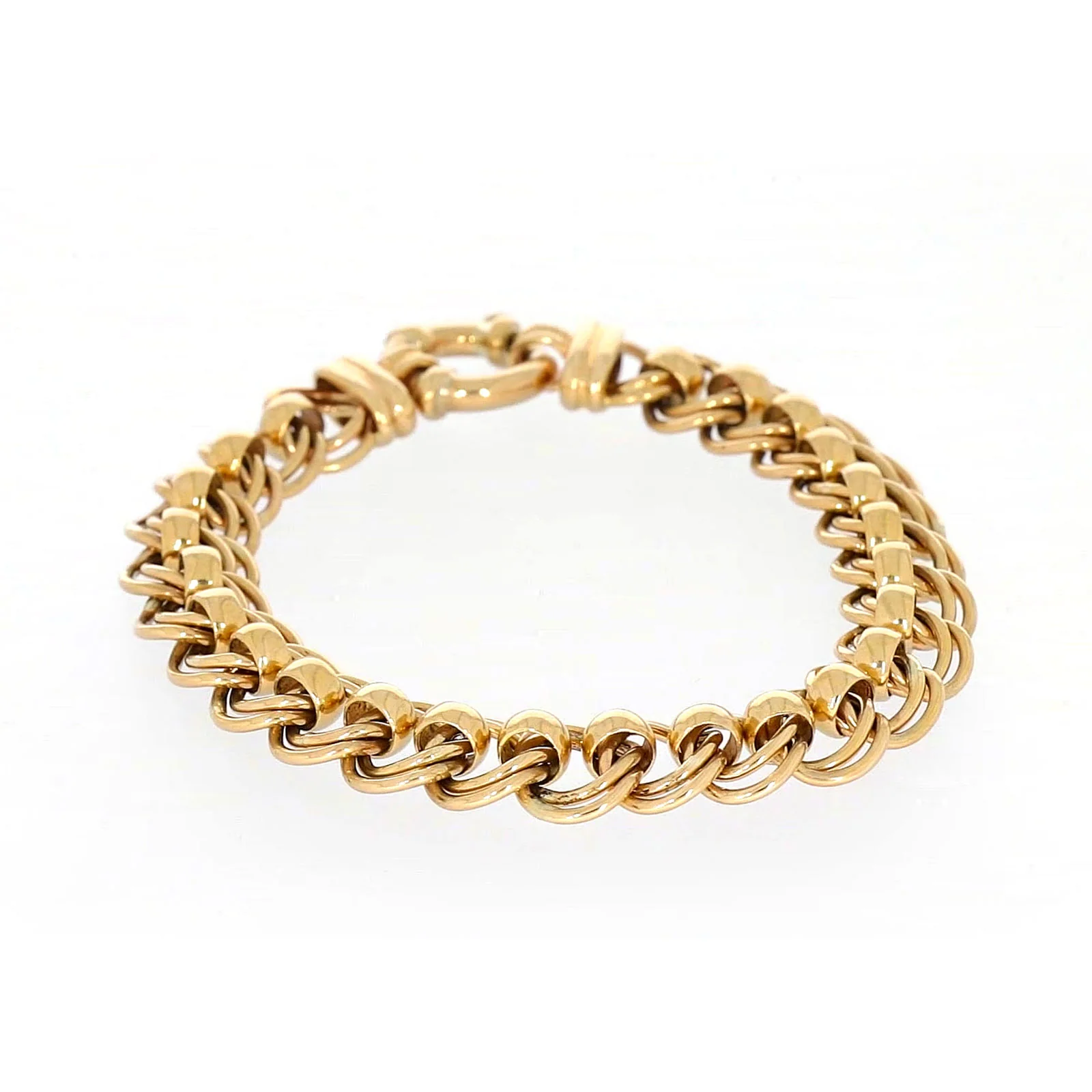 9ct Yellow Gold 19cm Double Belcher Bracelet with Bolt Ring - Image 72