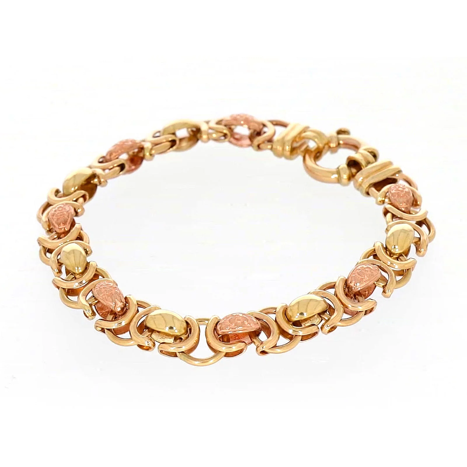 9ct Two Tone Gold 19cm Fancy Link Bracelet - Image 10